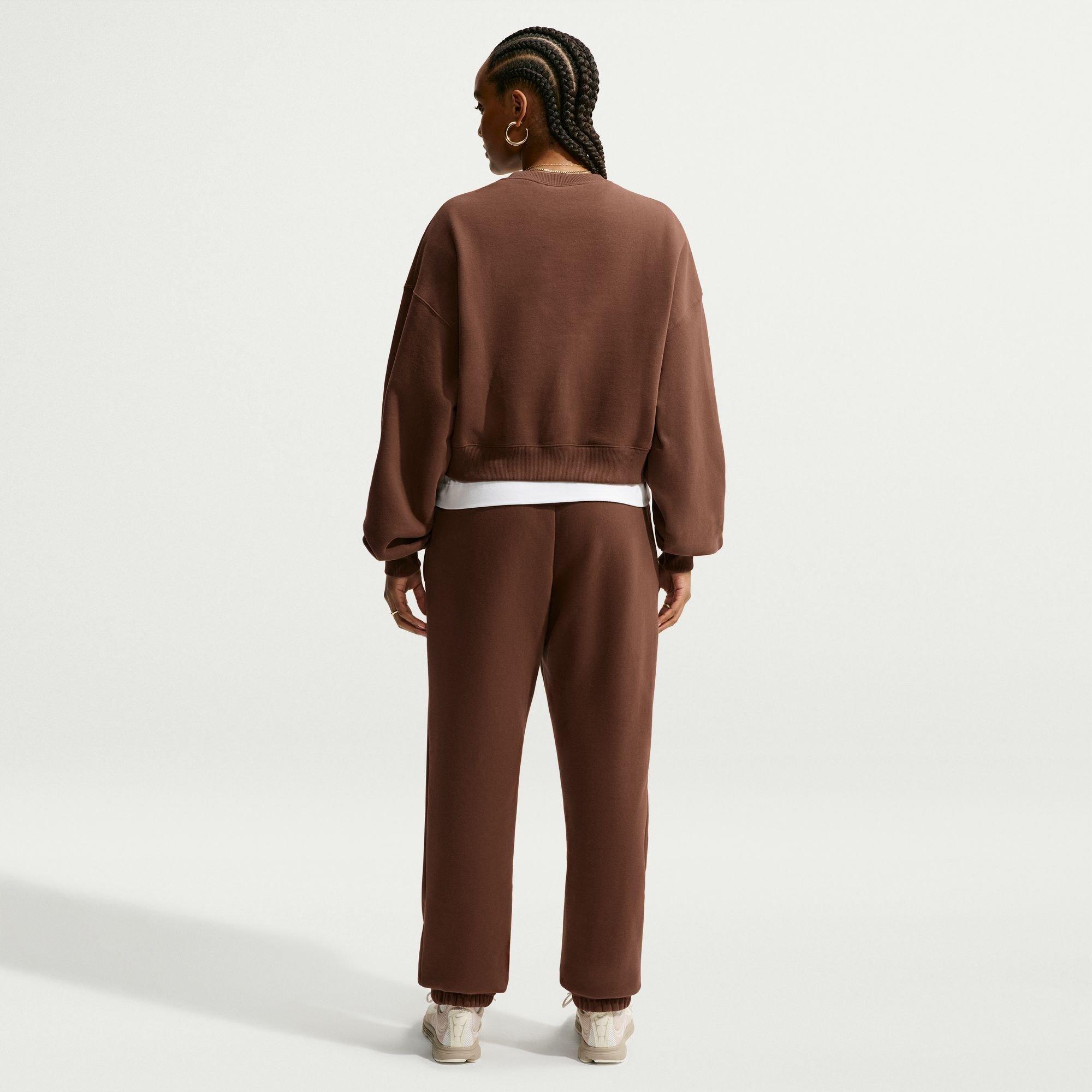 Chocolate Brown - Nike - Sportswear Phoenix Fleece Women's Over-Oversized Crewneck Sweatshirt - 5