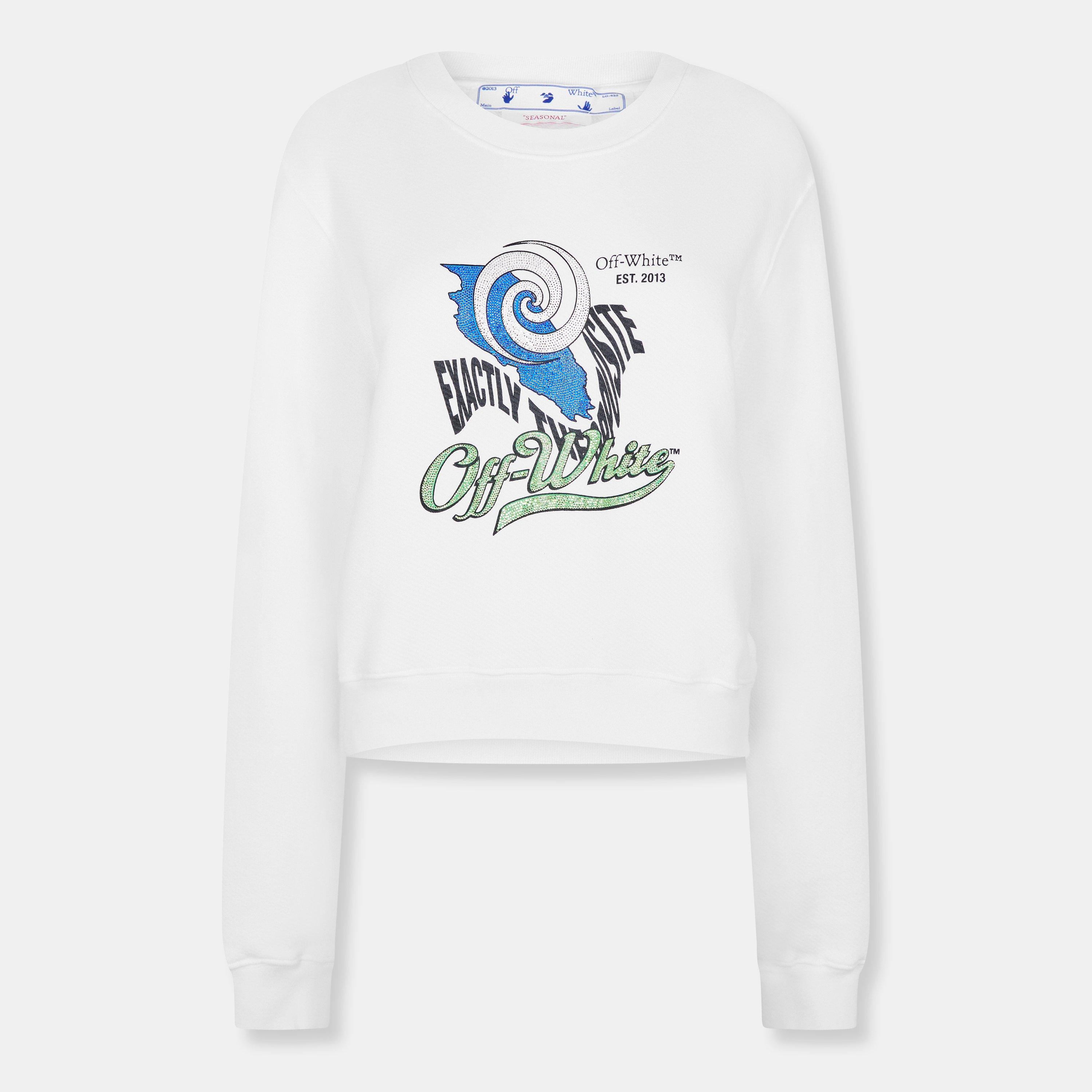 Off White Women's Bling Cropped Crew Sweater