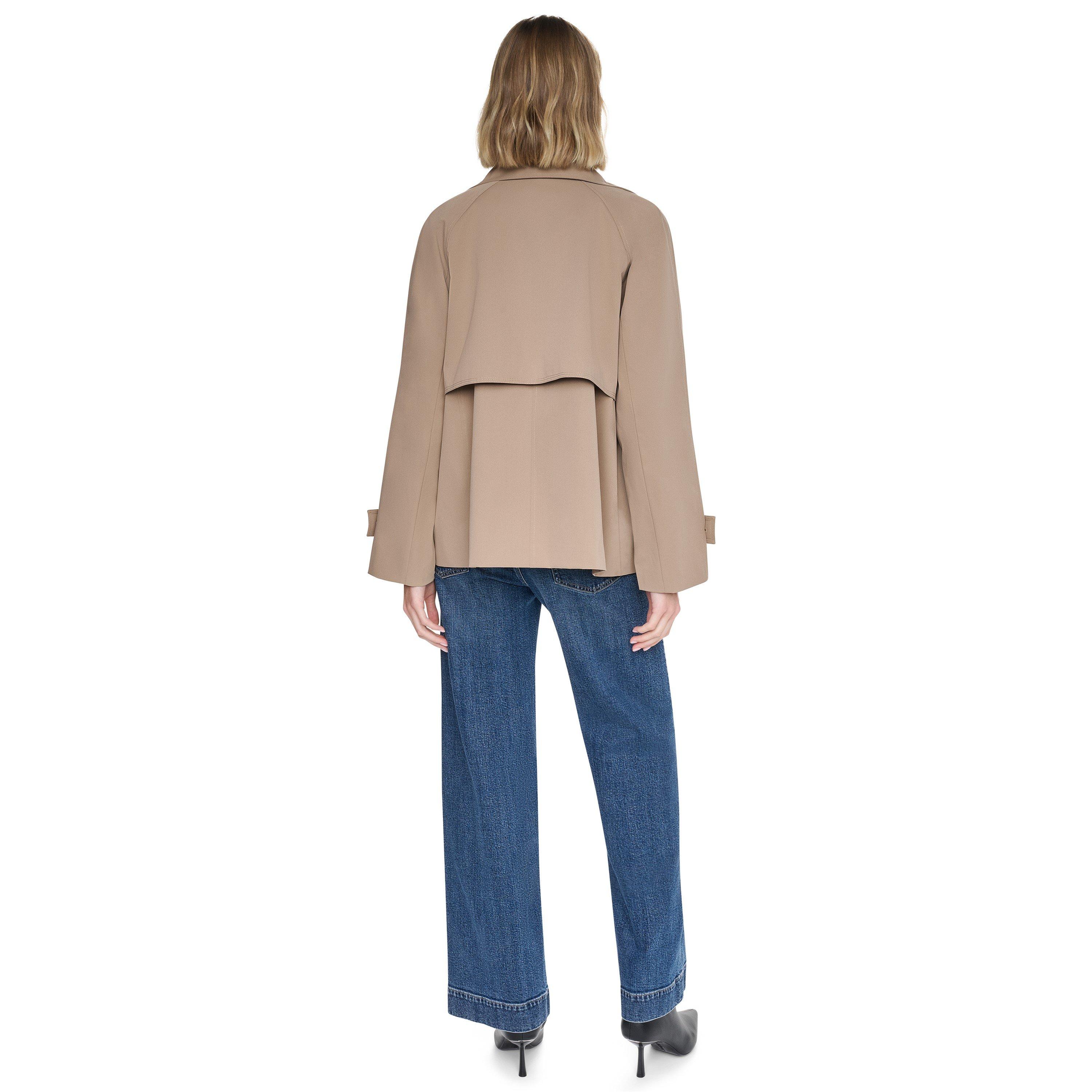 Classic Khaki - DKNY - Women's Y63 DKNY Belted Funnel-Neck Water-Resistant Trench Coat - 3
