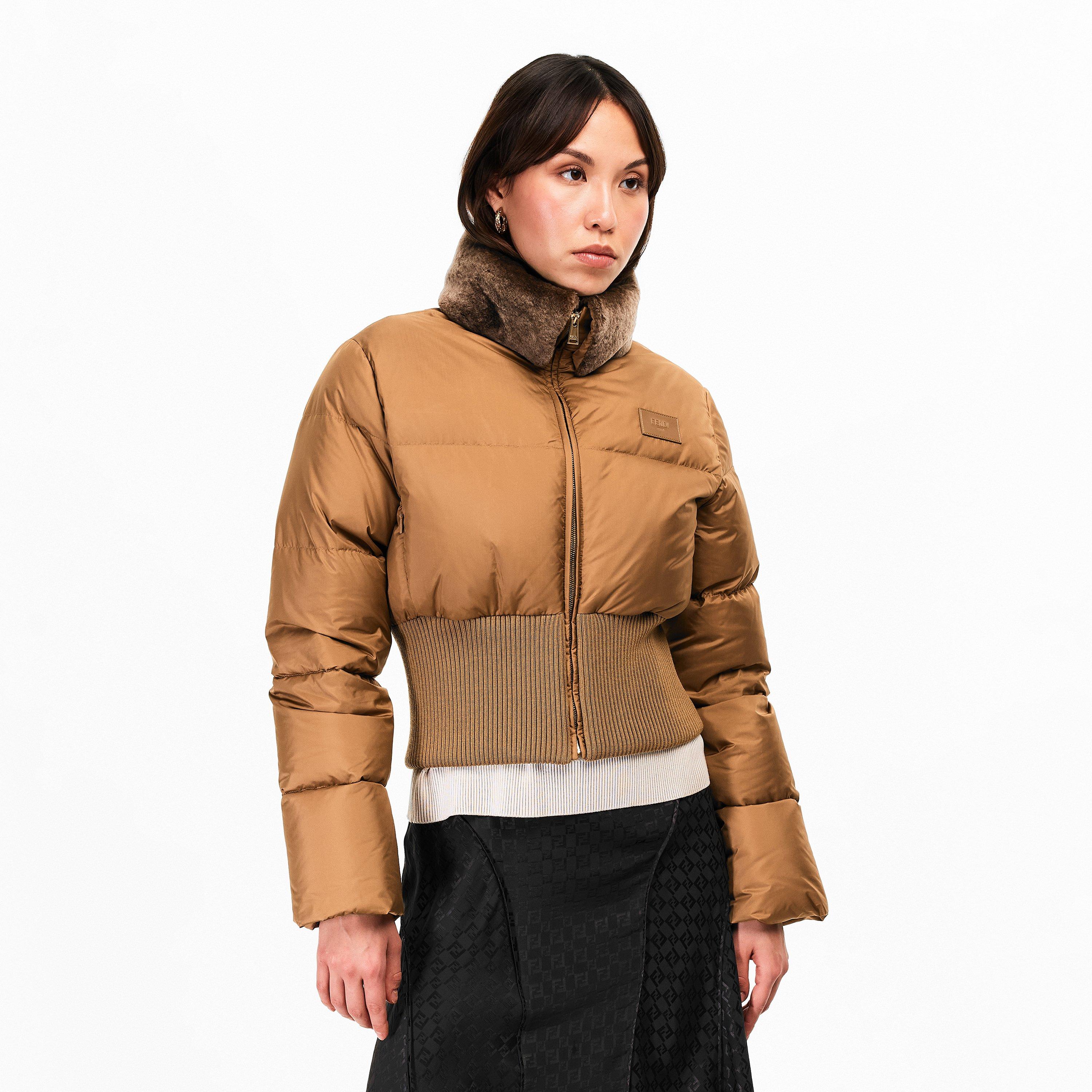 Camel - Fendi - Women's Quilted Insulated Short Puffer Jacket - 3