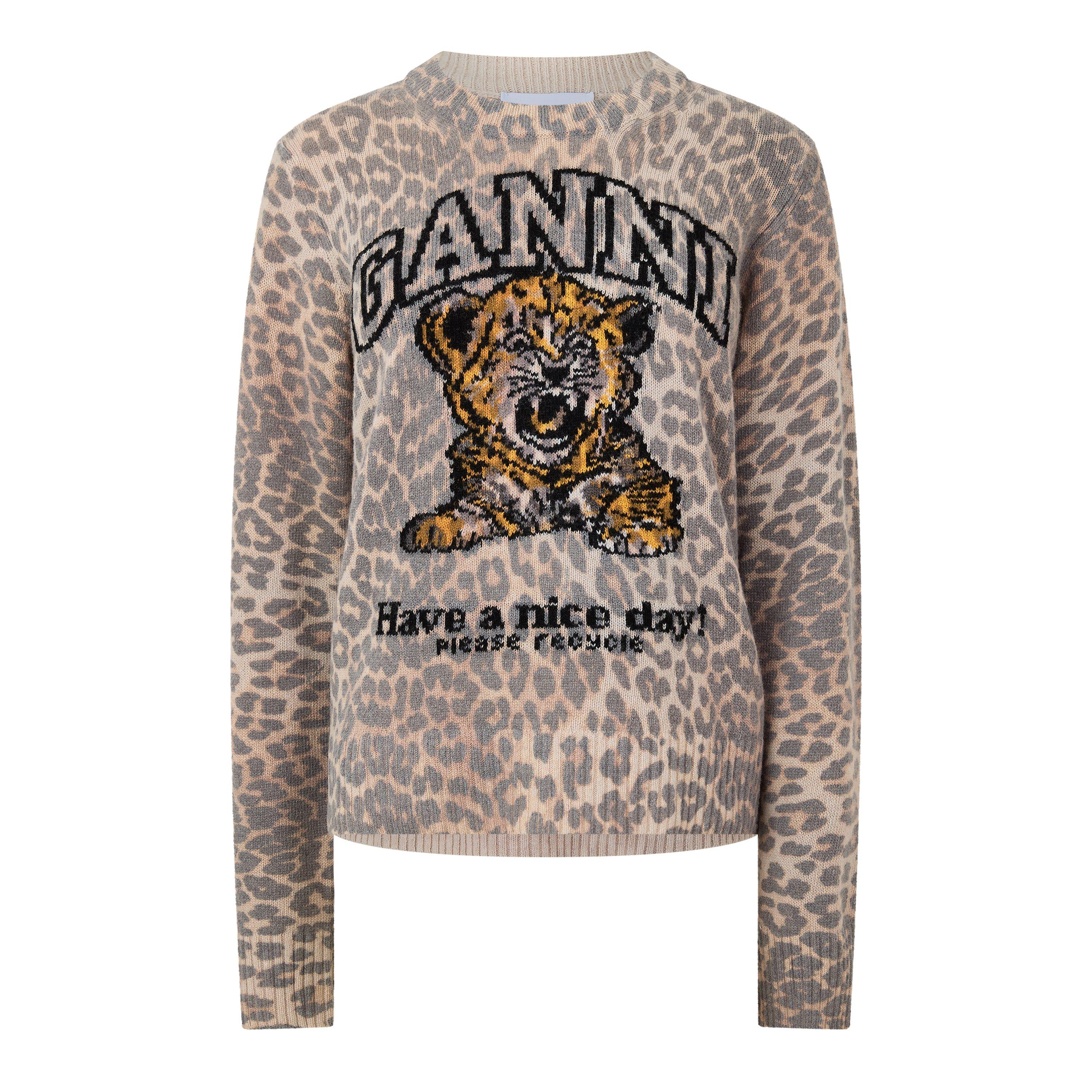 Ganni Women's Wool Sweater Crew Sweatshirt - Brown - Size 14 (40)