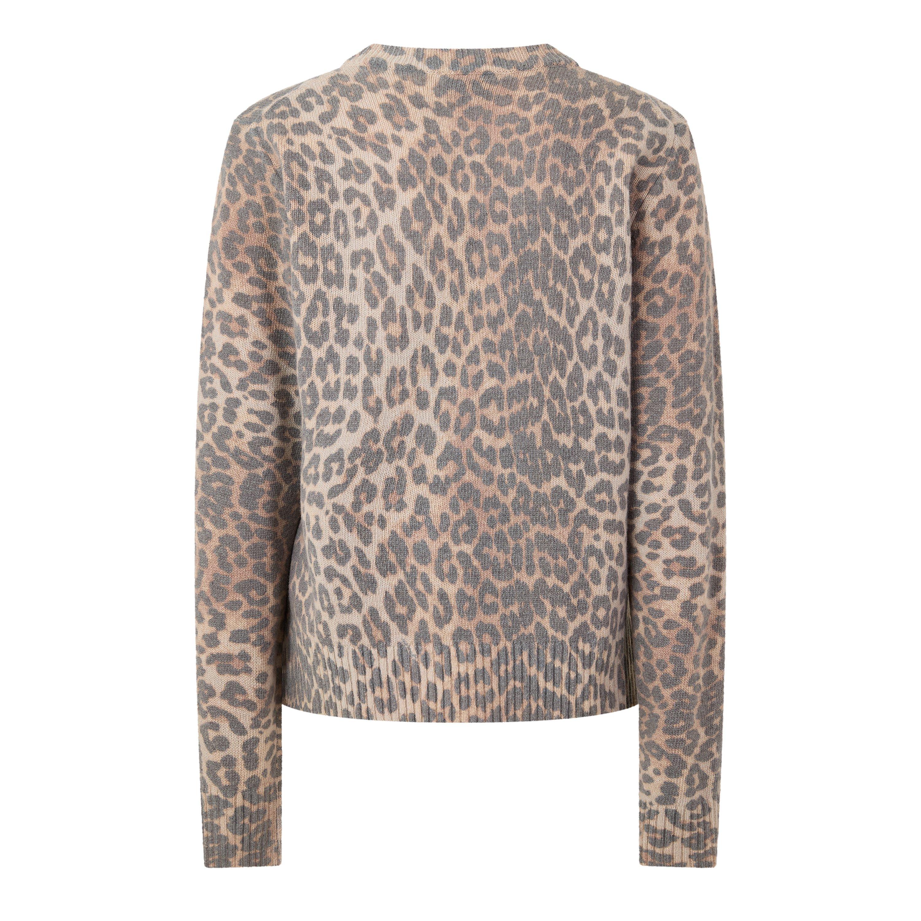 Brown - Ganni - Women's Wool Sweater Crew Sweatshirt - 2