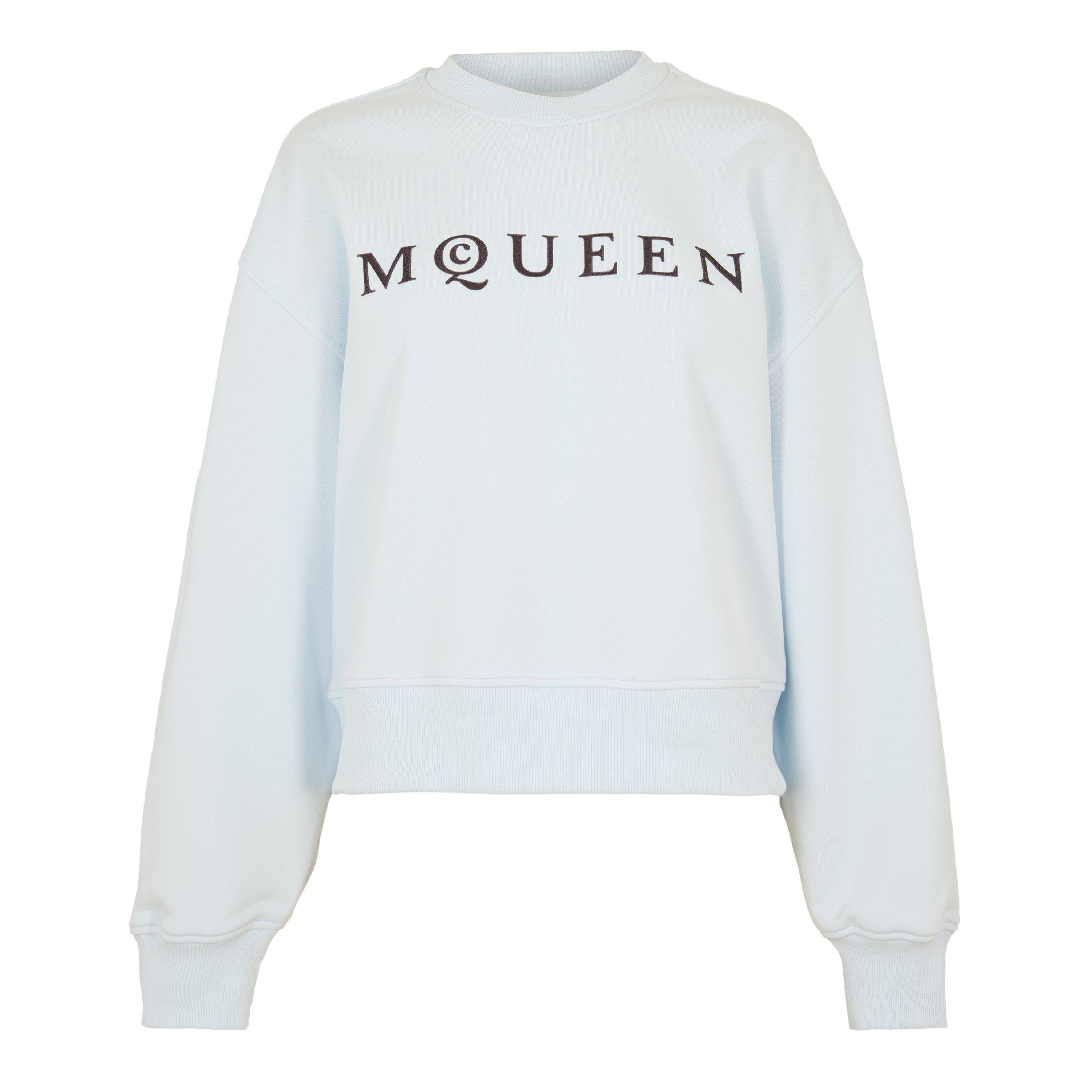 Alexander Mcqueen Women's Alex Logo Crew Sweatshirt - Ice Blue - 12 (M)
