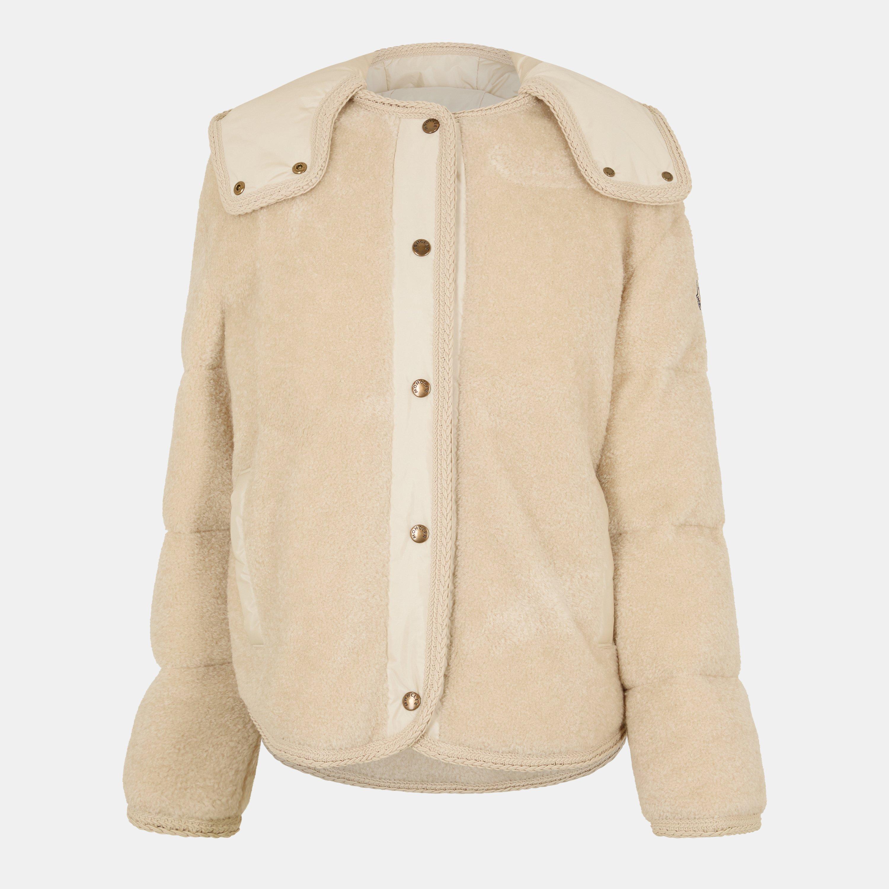 Moncler Women's Cibou Prka Teddy Coat - Cream 050 - Size 12 (M)