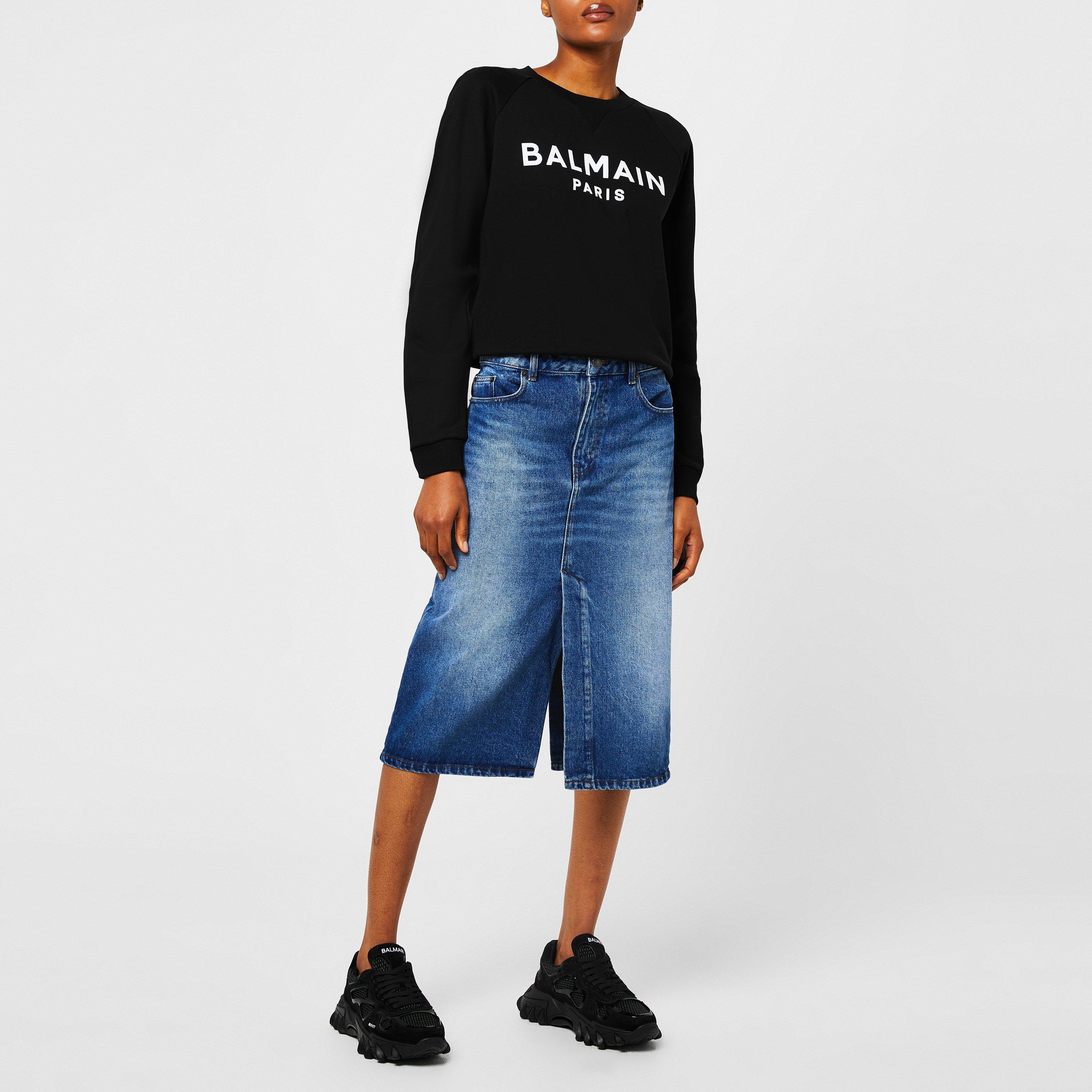 Noir/Blanc EAB - Balmain - Paris Logo Sweatshirt - 2