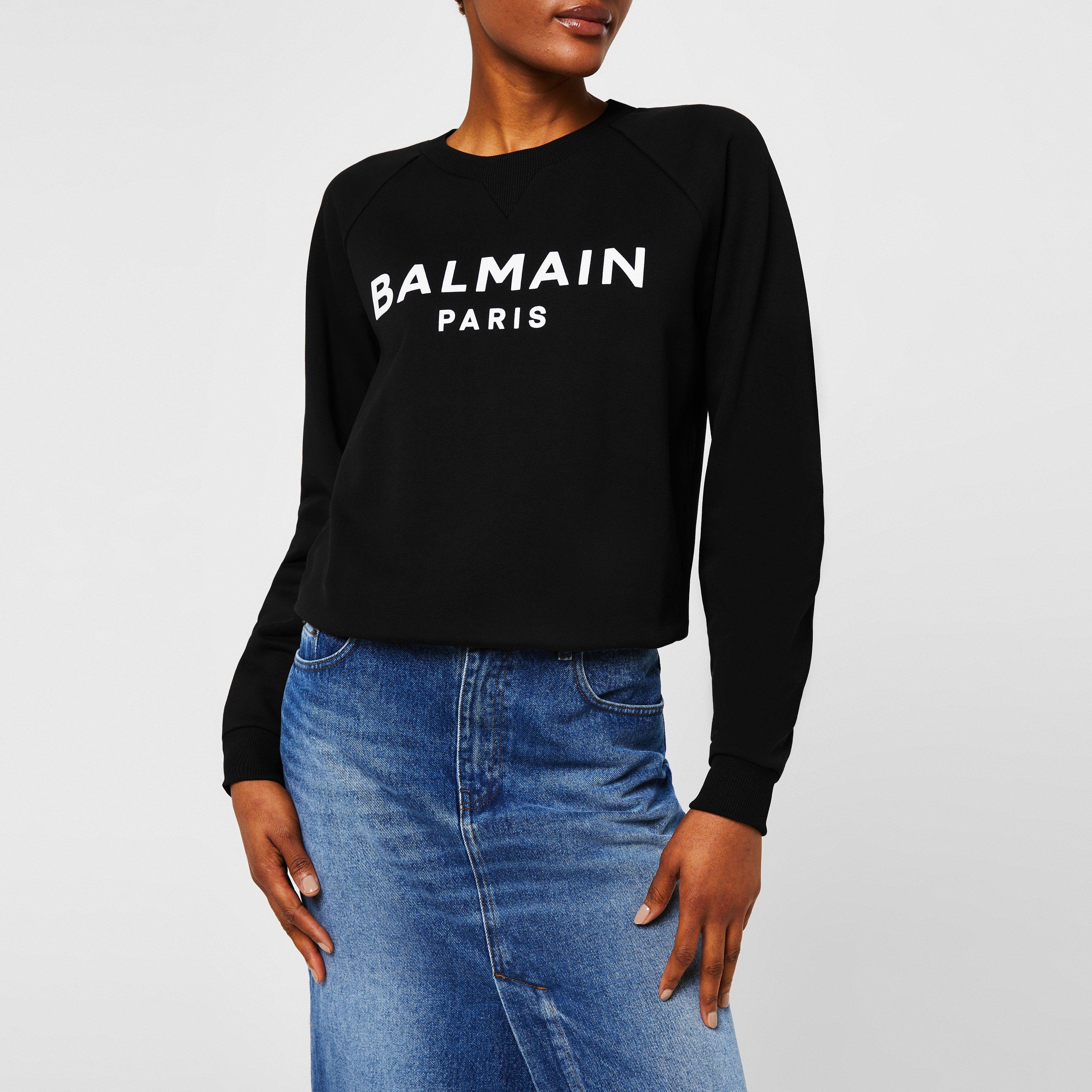 Noir/Blanc EAB - Balmain - Paris Logo Sweatshirt - 4