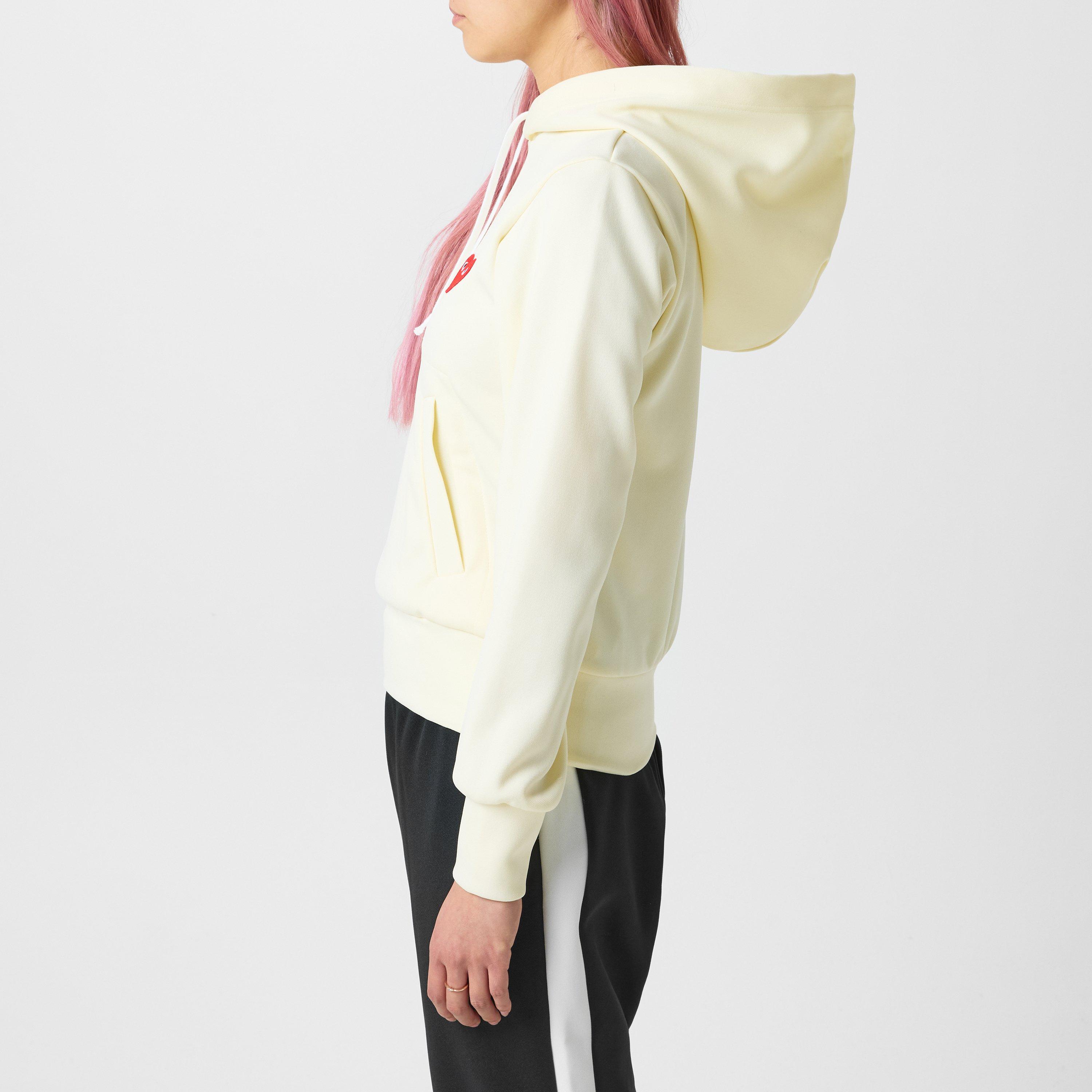 Ivory/Red 3 - Comme des Garcons PLAY - Small Heart Pullover Hoodie - 2