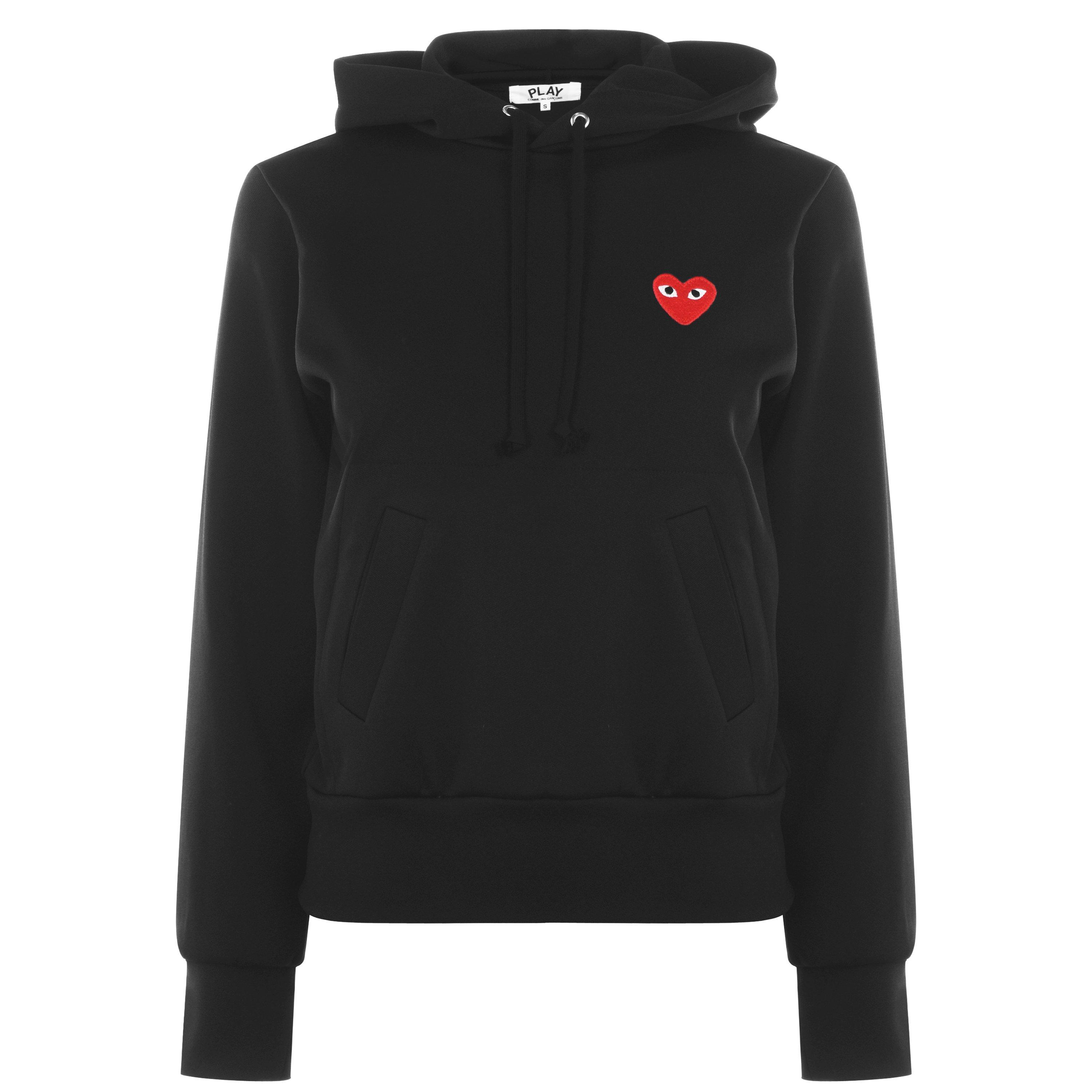 Black/Red - Comme des Garcons PLAY - Small Heart Pullover Hoodie - 7