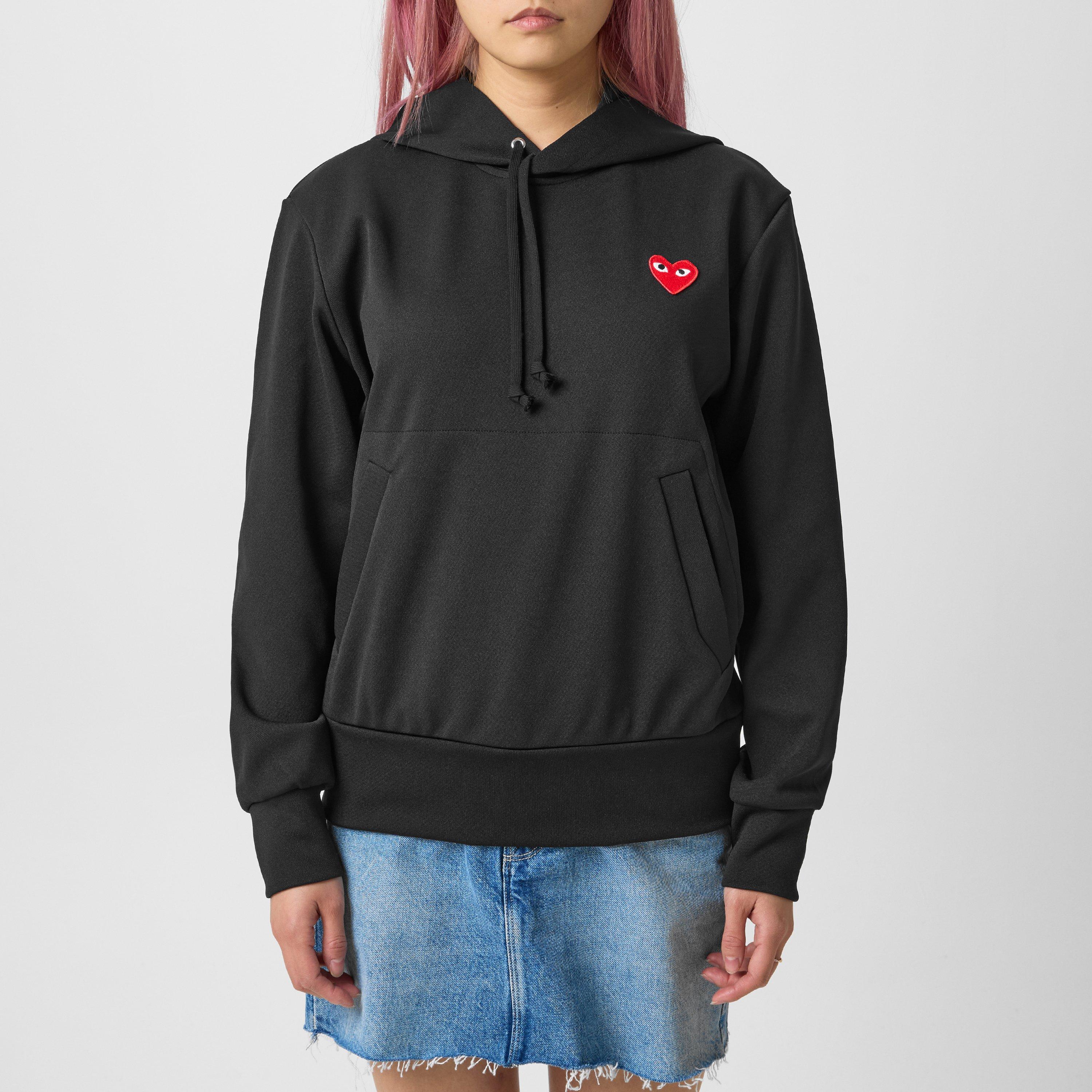 Black/Red - Comme des Garcons PLAY - Small Heart Pullover Hoodie - 3