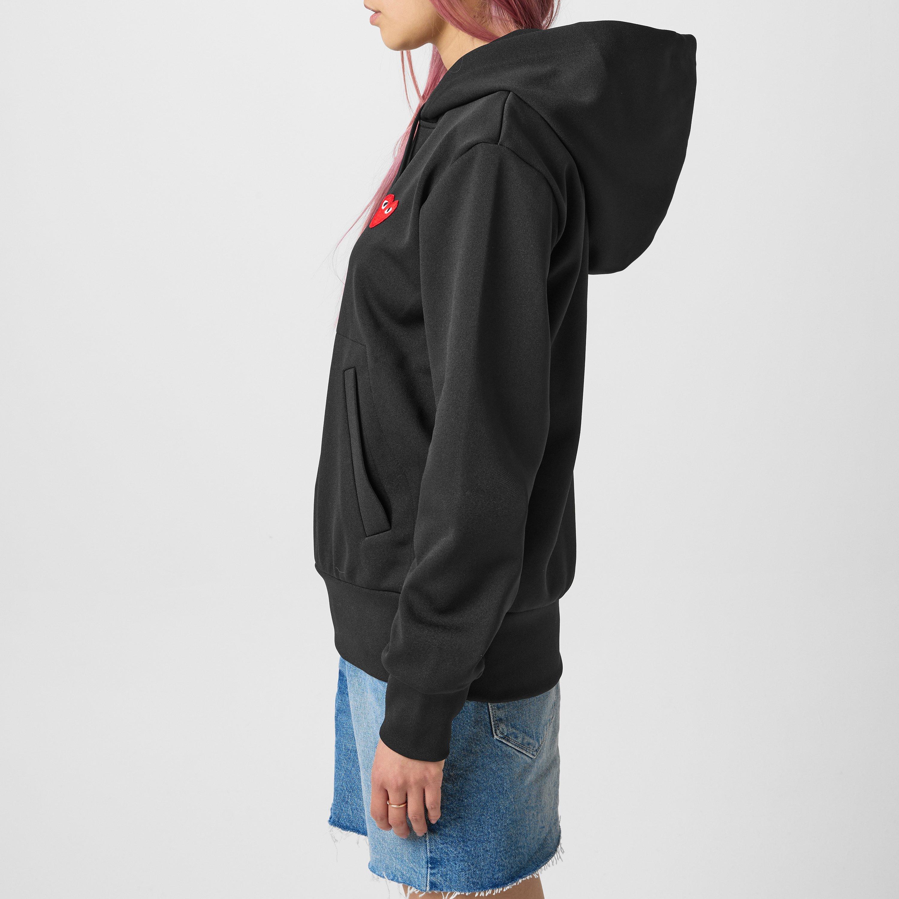 Black/Red - Comme des Garcons PLAY - Small Heart Pullover Hoodie - 6