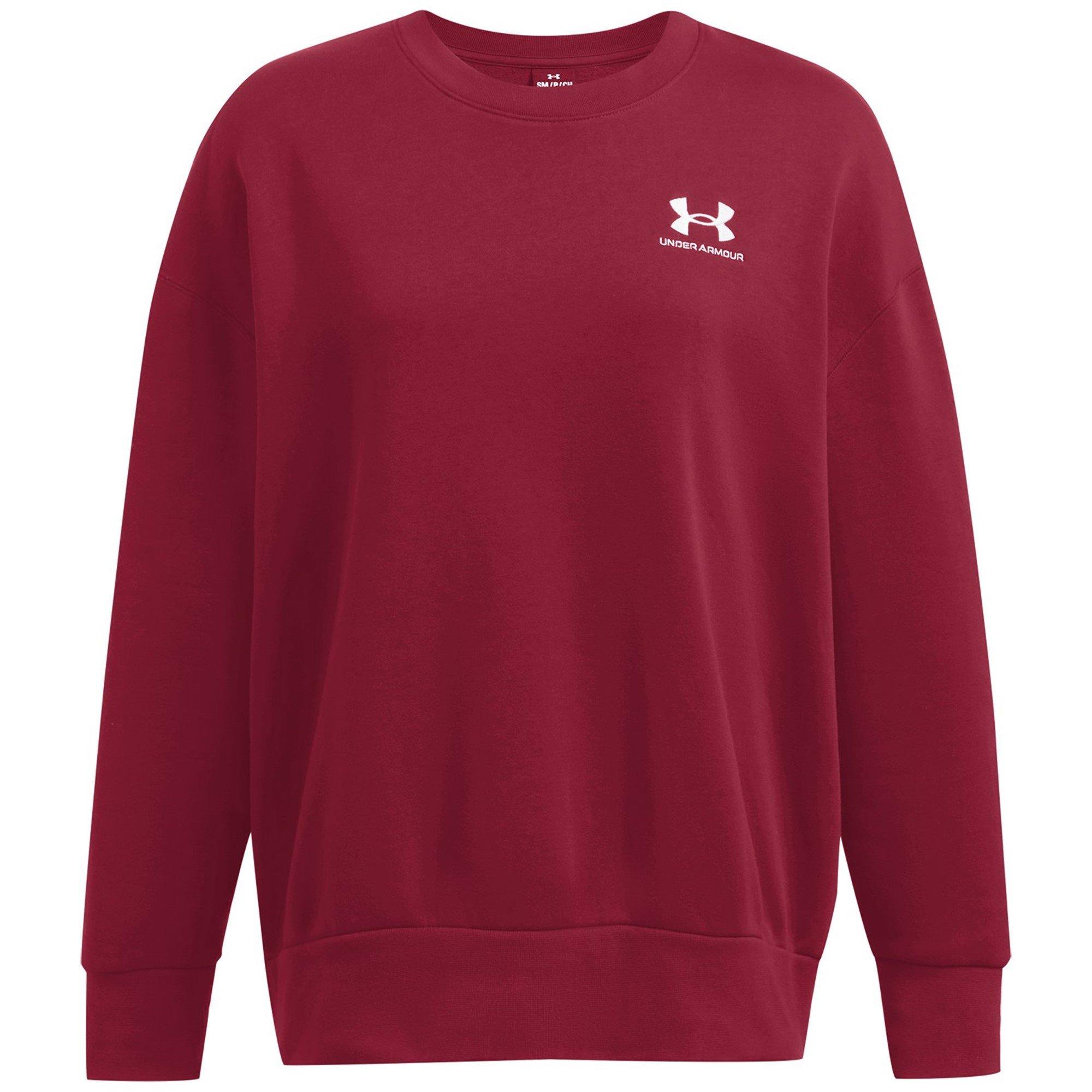 Under Armour Women's Essential Fleece Crew Sweatshirt - Red - 12 (M)