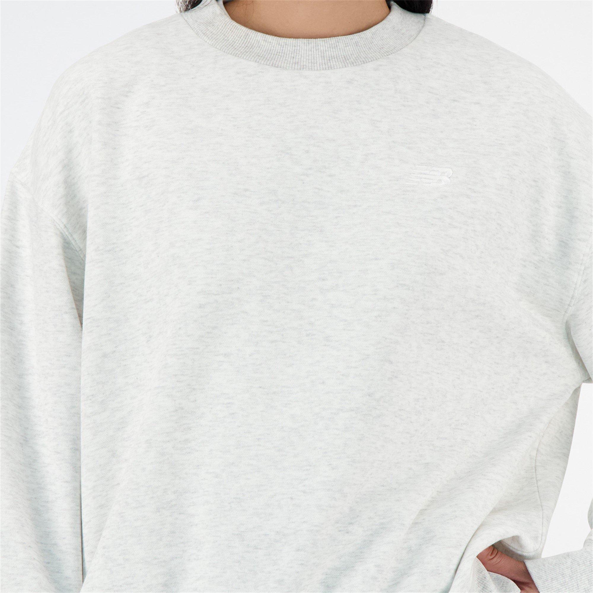 Grey Marl - New Balance - French Terry Crewneck Top - 2