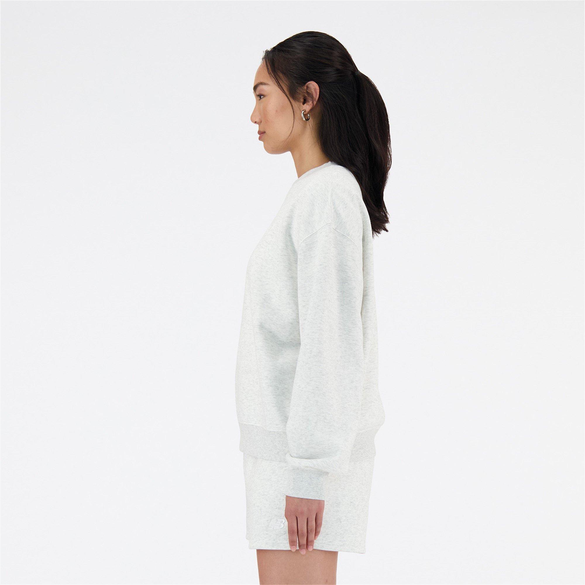 Grey Marl - New Balance - French Terry Crewneck Top - 3