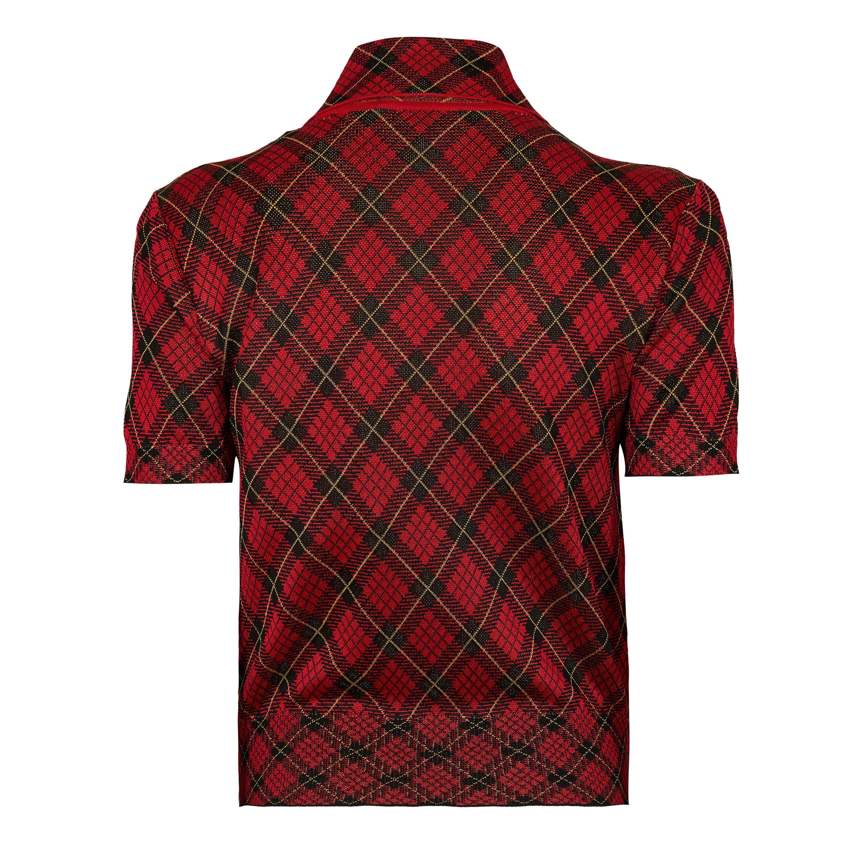 Red/Blk/Ylw - Alexander McQueen - Alex Check Polo Ld61 - 2