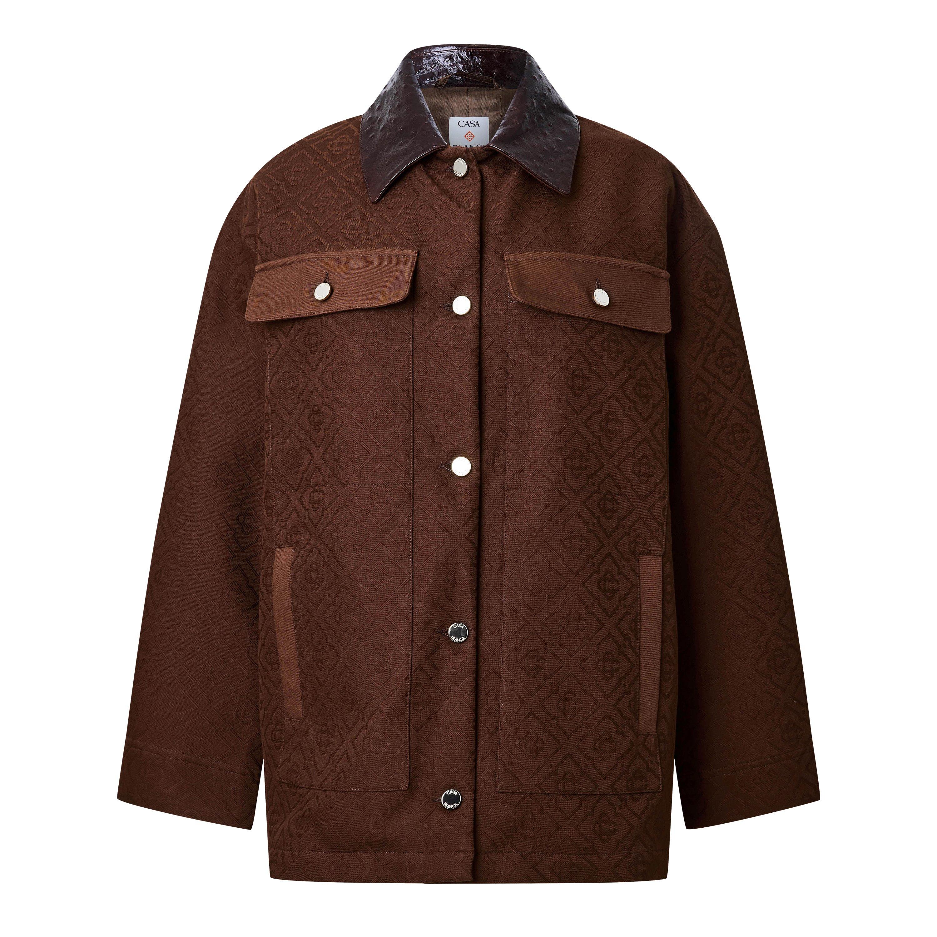 Casablanca Women's Cotton Oversized-Fit Barn Jacket - Choc Brown - 14 (L)