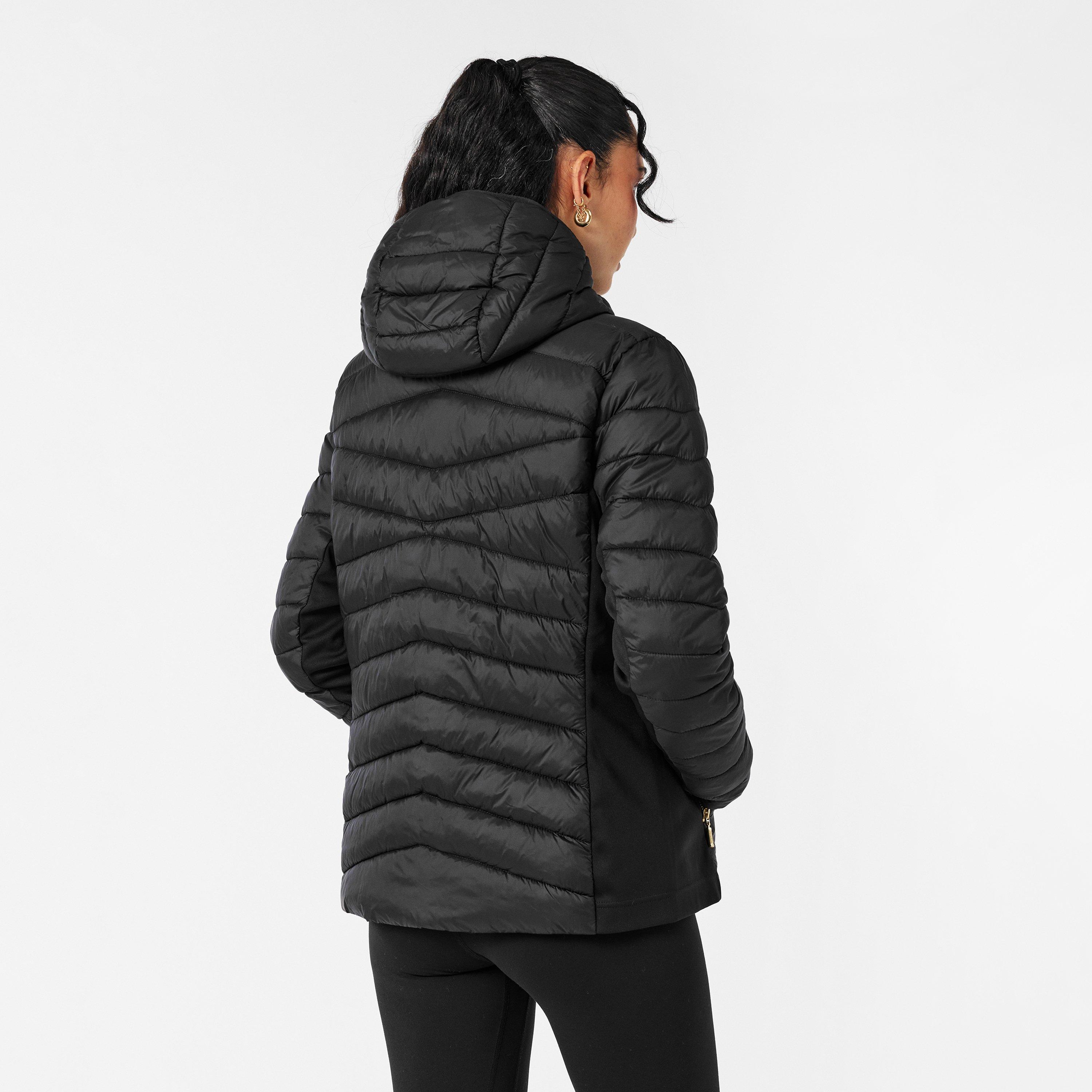 Black - Barbour International - Women's Grid Lock Water Resistant Long Sleeve Short Puffer Jacket - 4