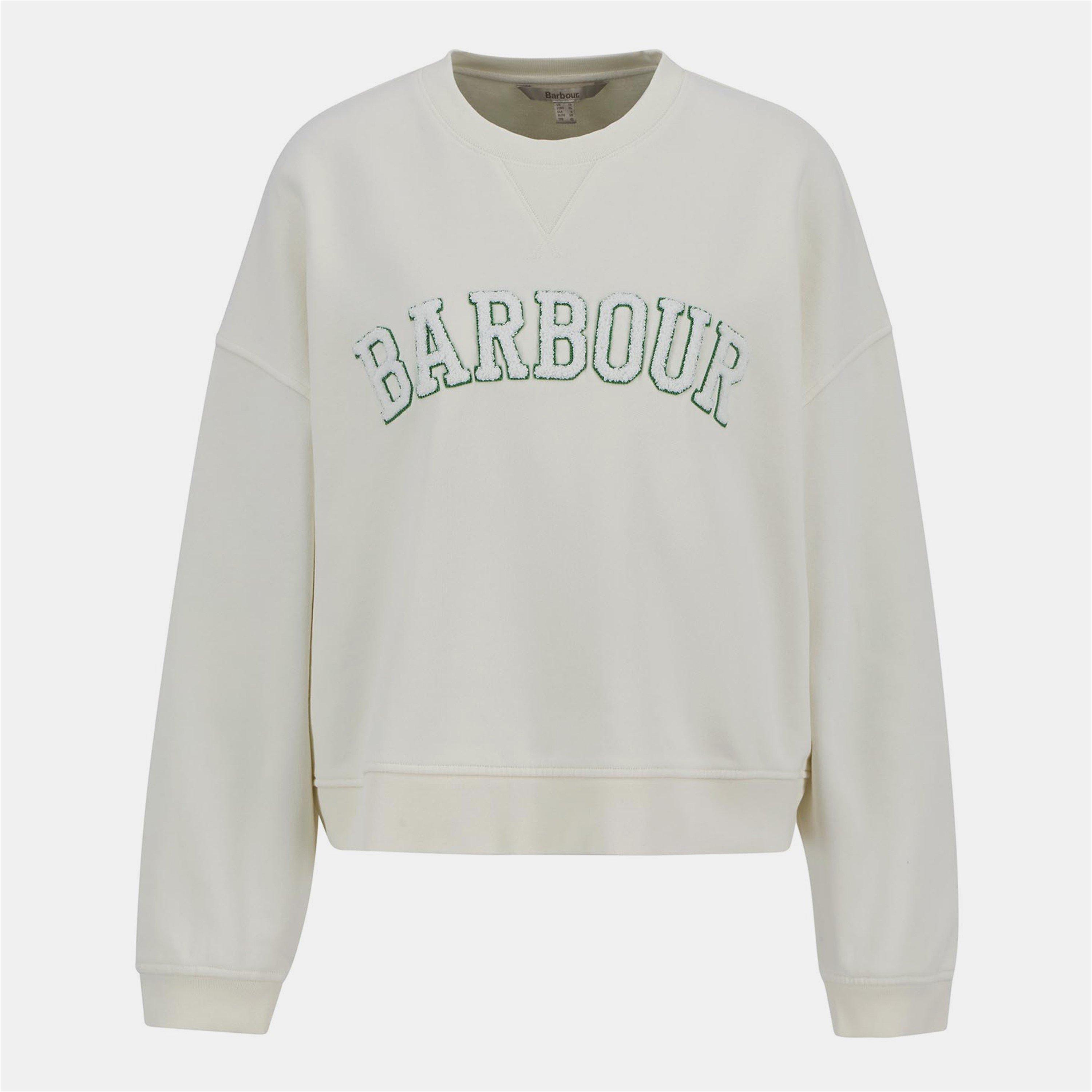 Barbour Women's Silverdale Crew-Neck Relaxed Fit Sweatshirt - Neutral - Size 8 (XS)