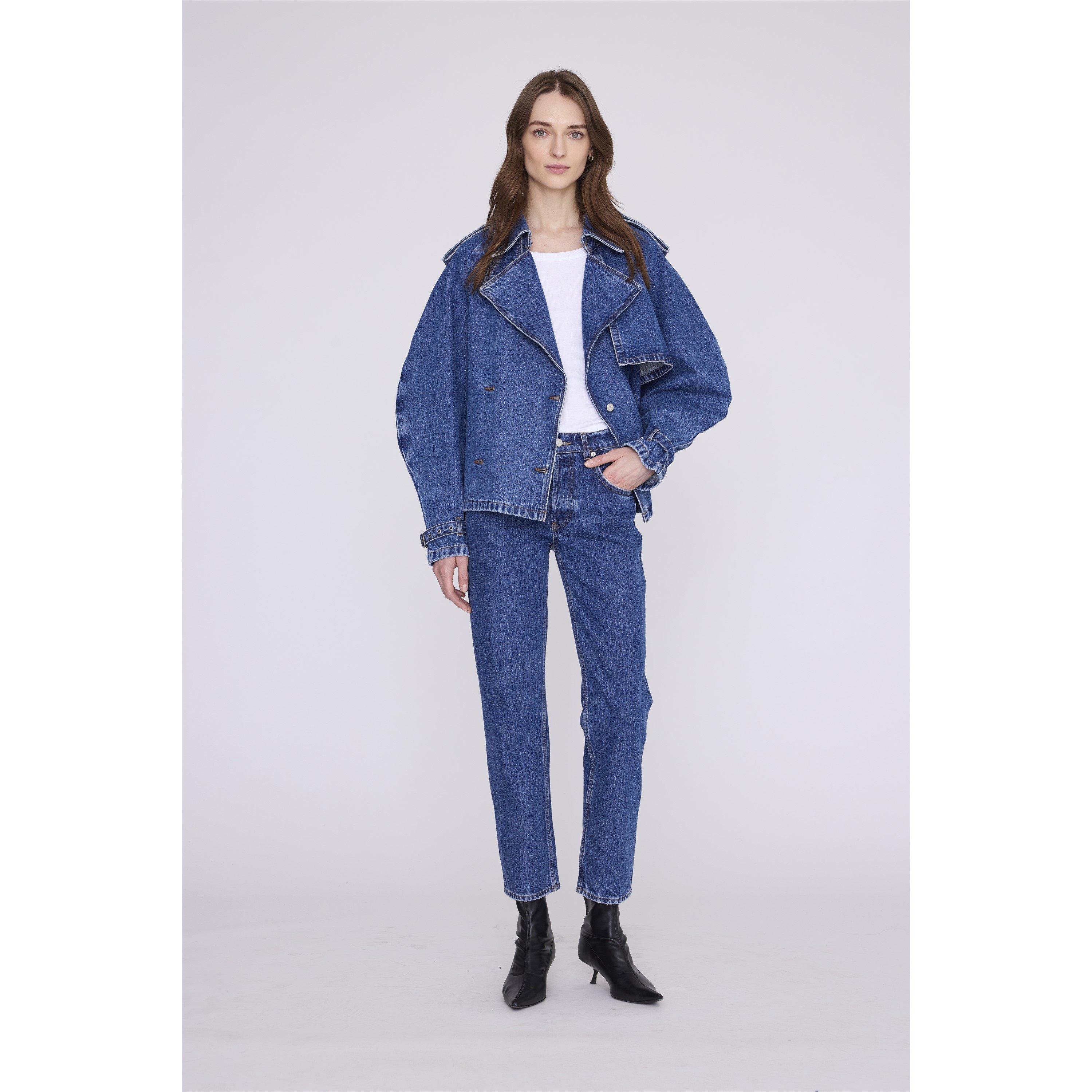 WASHED BLUE - Anine Bing - Women's Long-Sleeve Oversized-Fit Trench Coat - 2