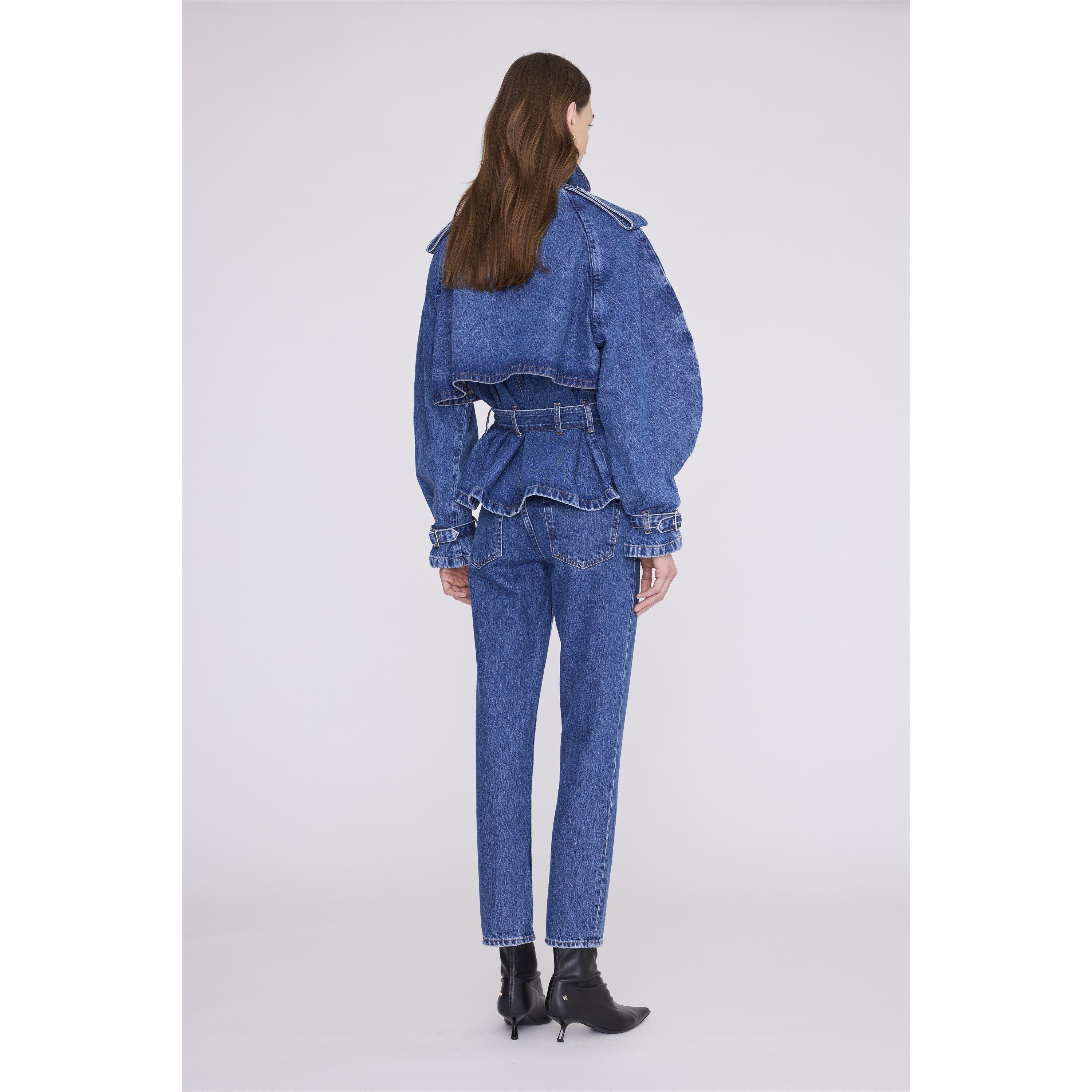 WASHED BLUE - Anine Bing - Women's Long-Sleeve Oversized-Fit Trench Coat - 3