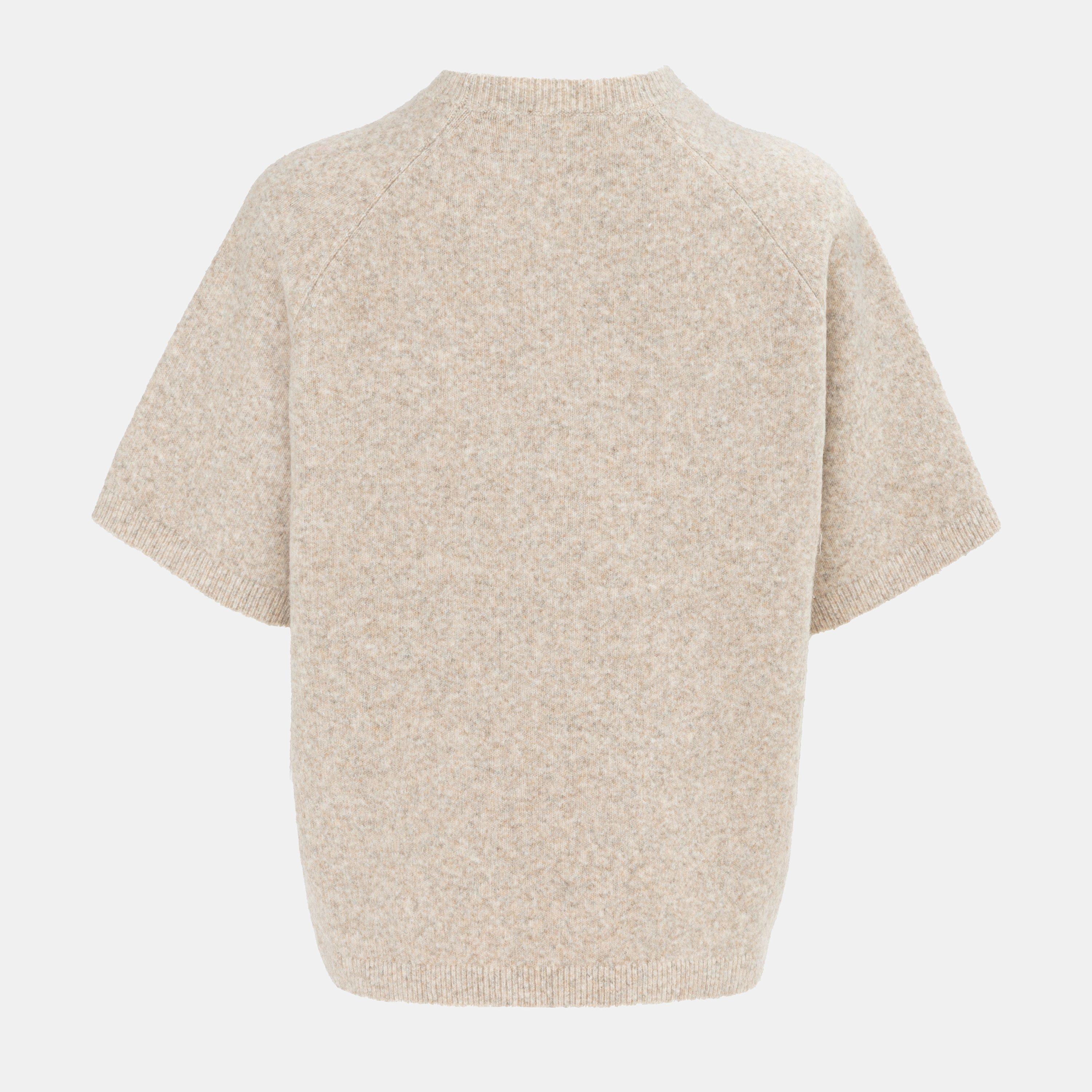 Grey - Miso - Short Sleeve Knit Tee Women - 2