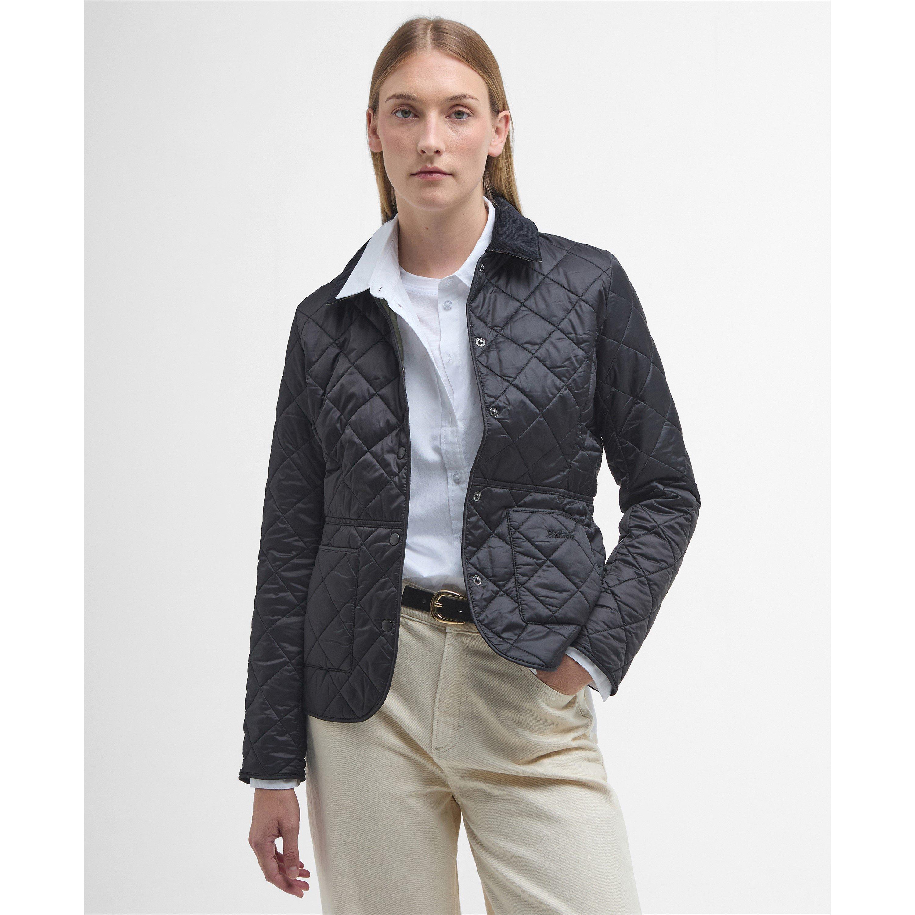 Black/Olive - Barbour - Womens Deveron Jacket - 2