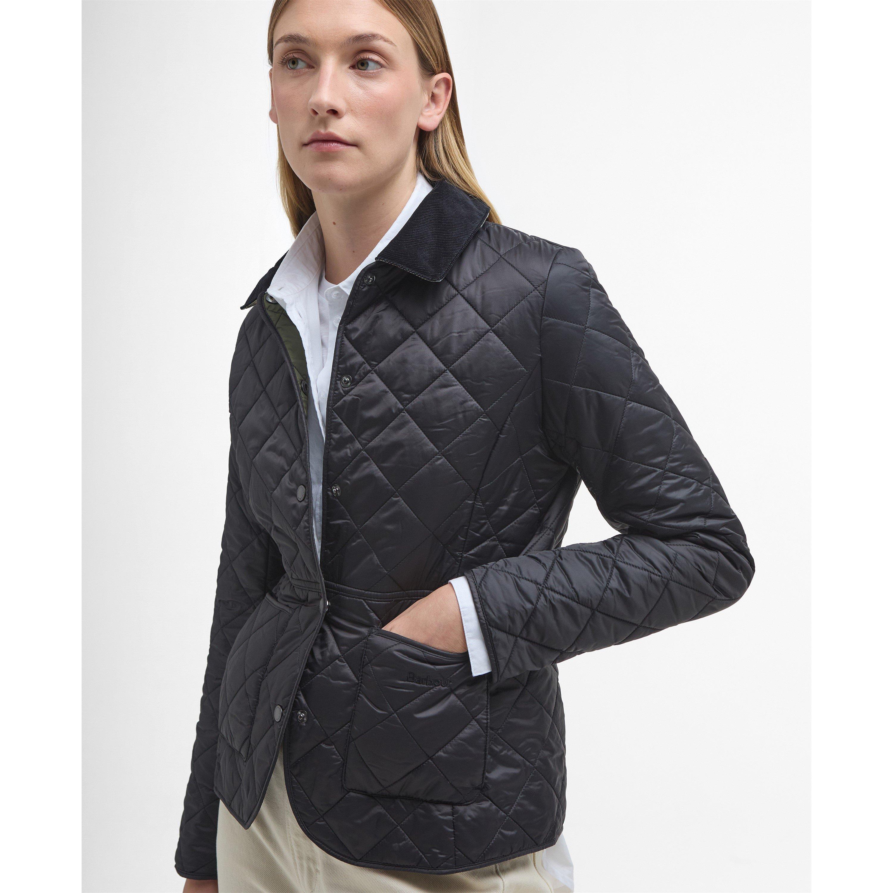 Black/Olive - Barbour - Womens Deveron Jacket - 4