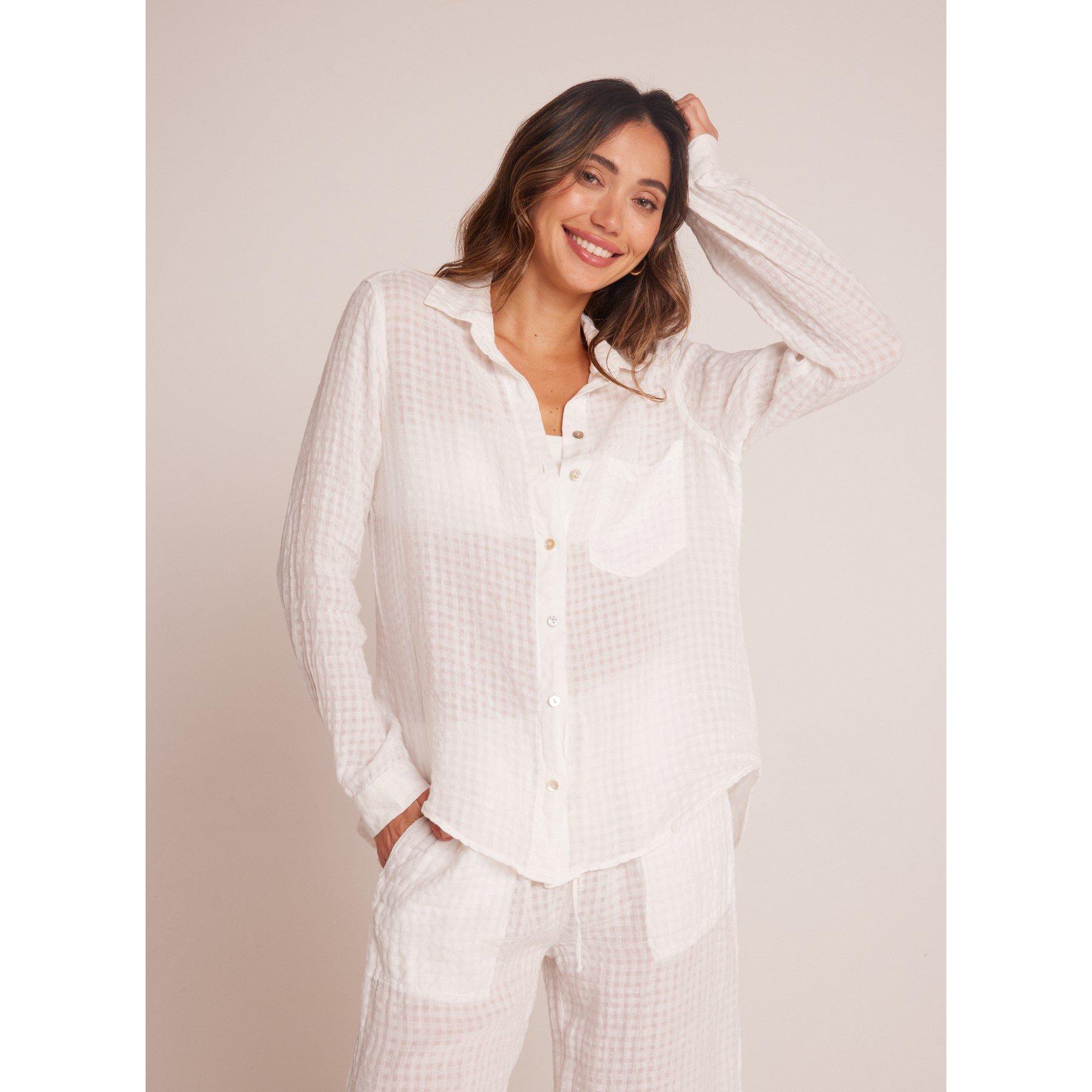 White - Bella Dahl - Women's  Pocket Oversized Fit Overshirt - 2