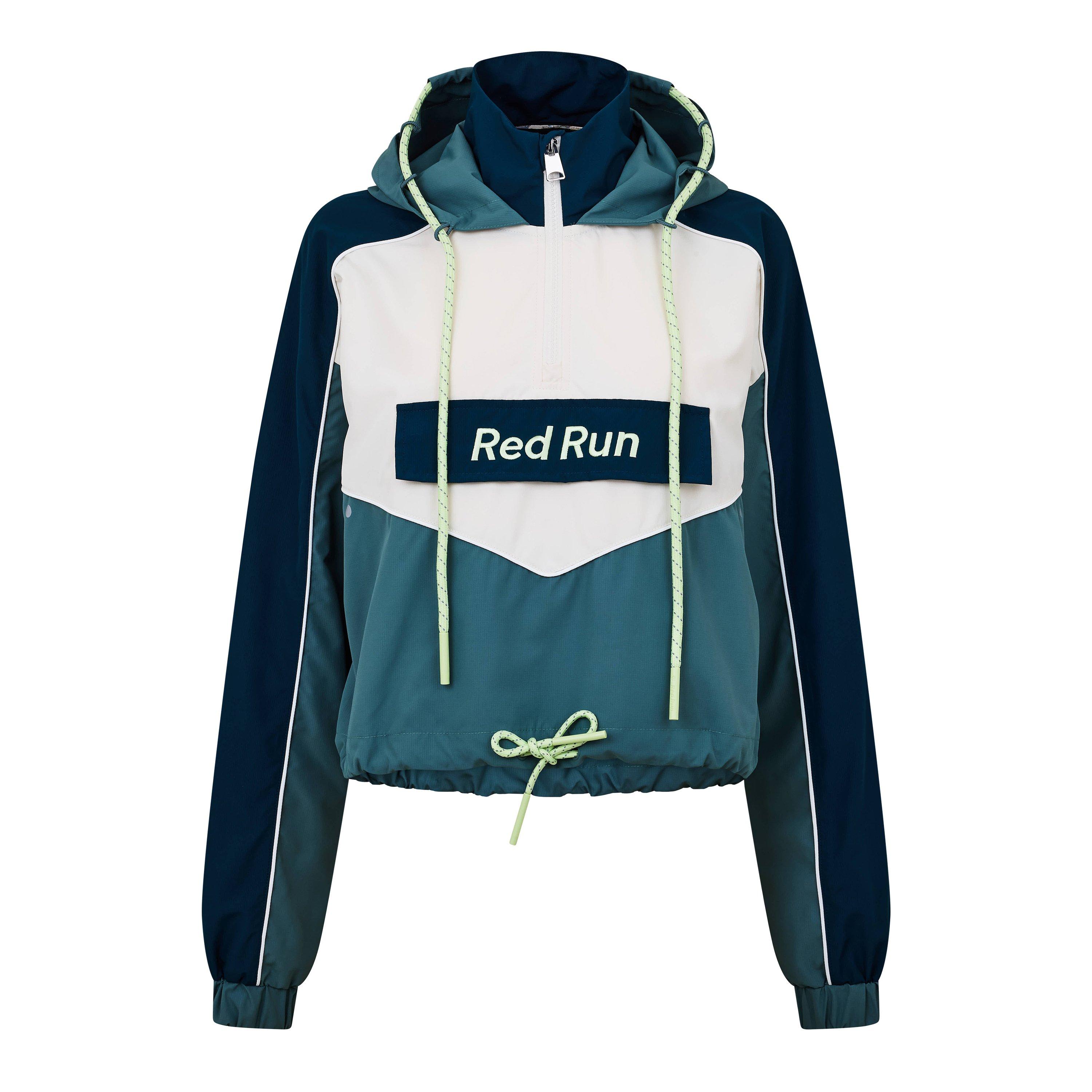 Green - Red Run - Womens Skyline Cropped Windbreaker - 1