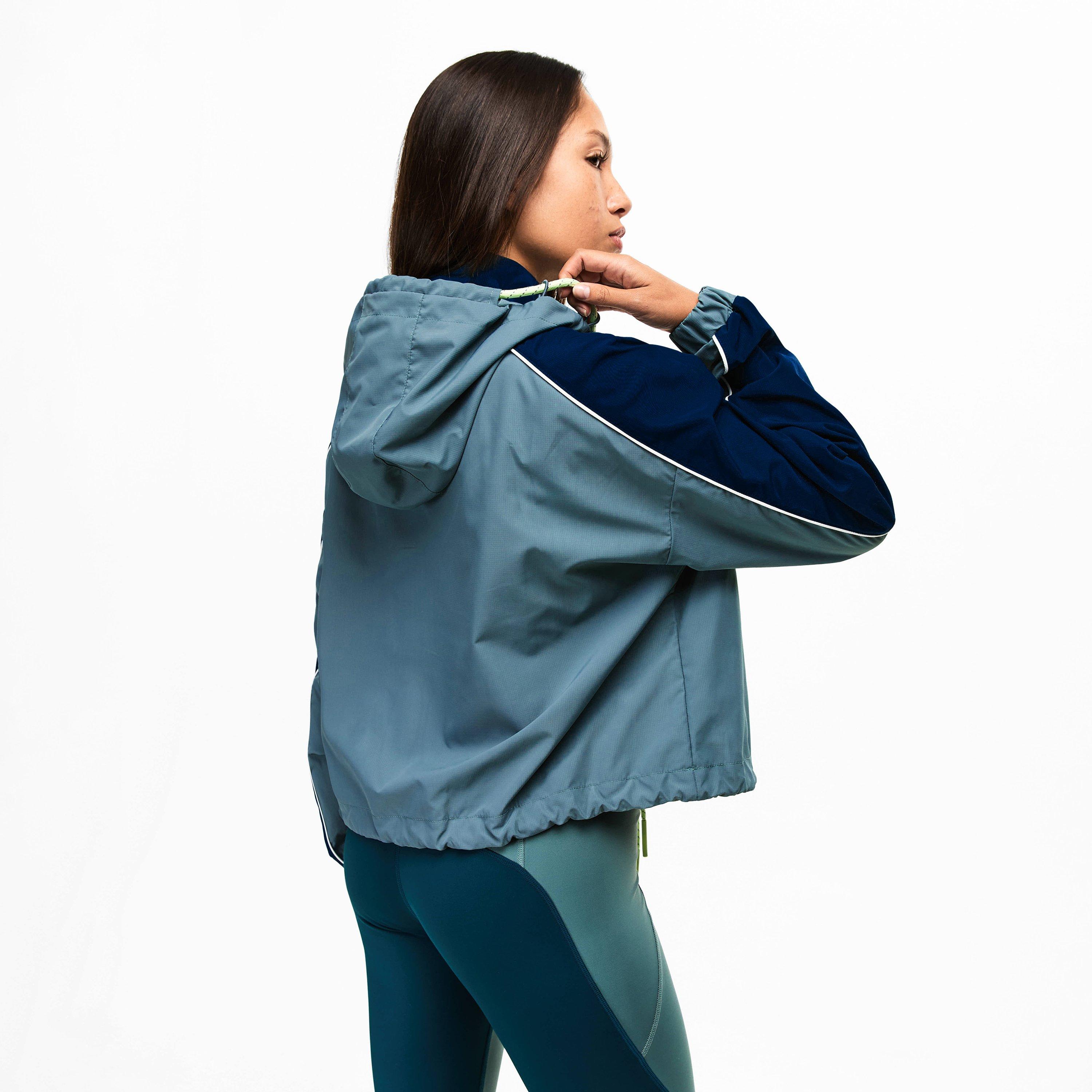 Green - Red Run - Womens Skyline Cropped Windbreaker - 4