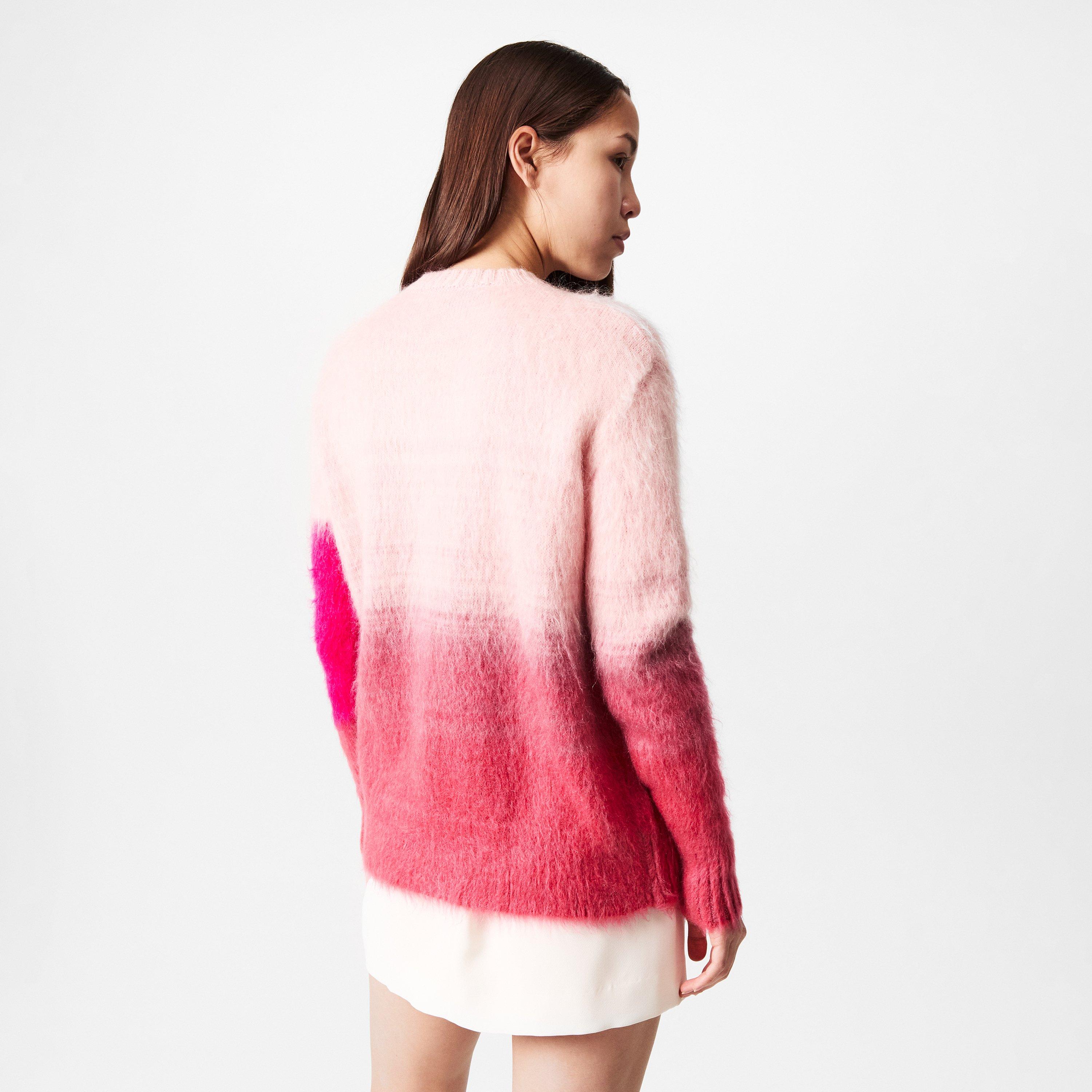 Fuchsia - Off White - Women's  Helvetica Crew Sweater - 4