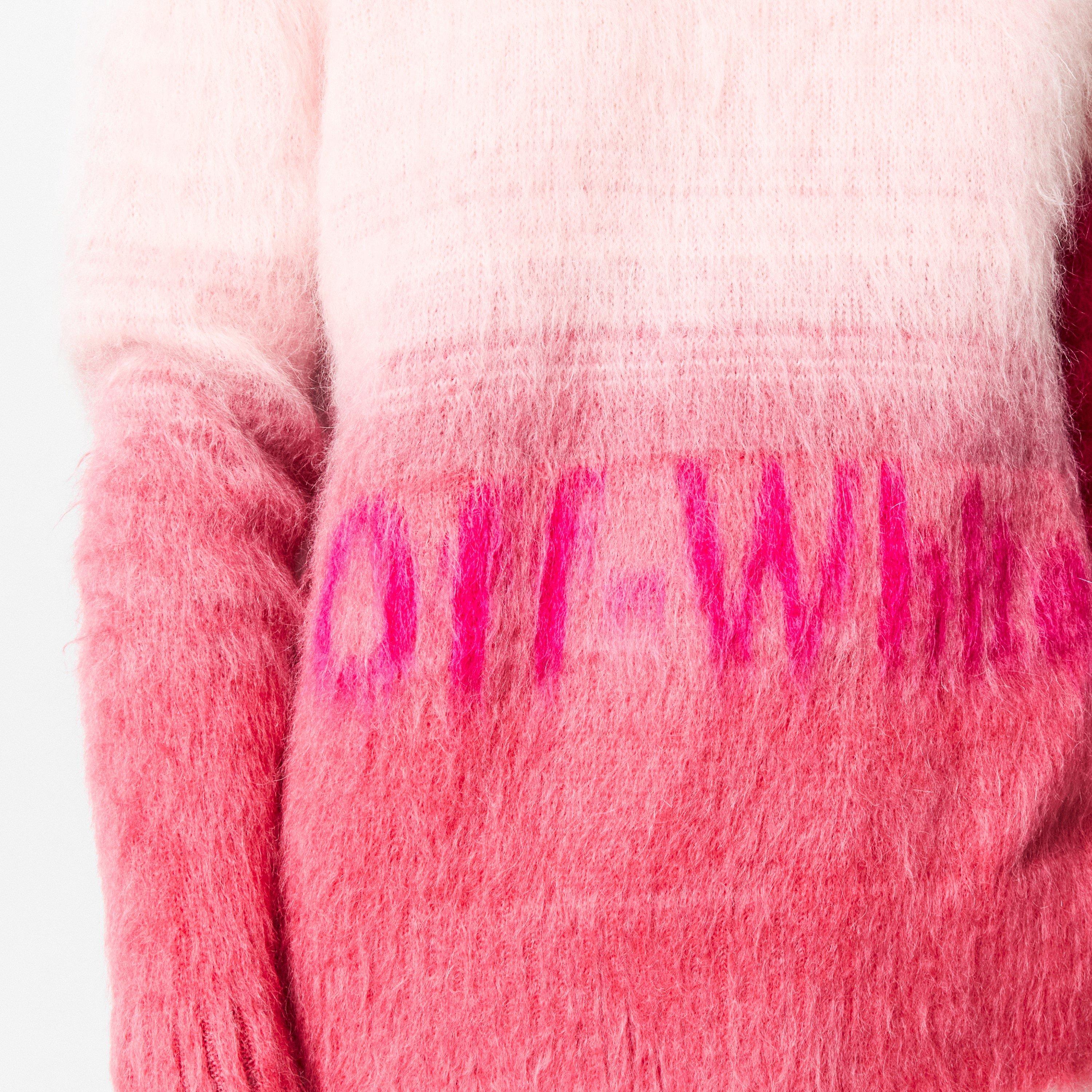 Fuchsia - Off White - Women's  Helvetica Crew Sweater - 5