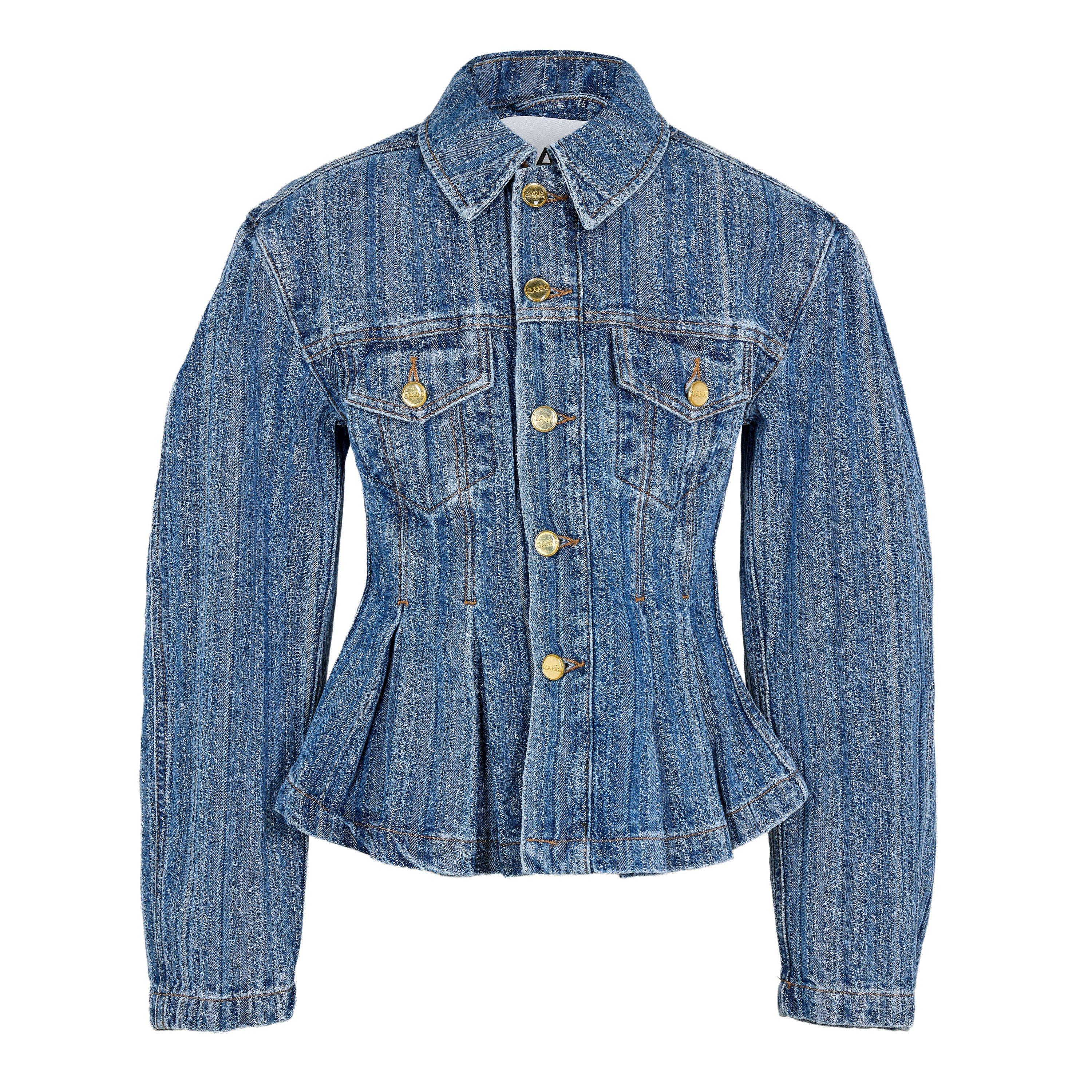 Ganni Women's Denim Fit Jacket - Mid Blue Stone - Size 12 (38)