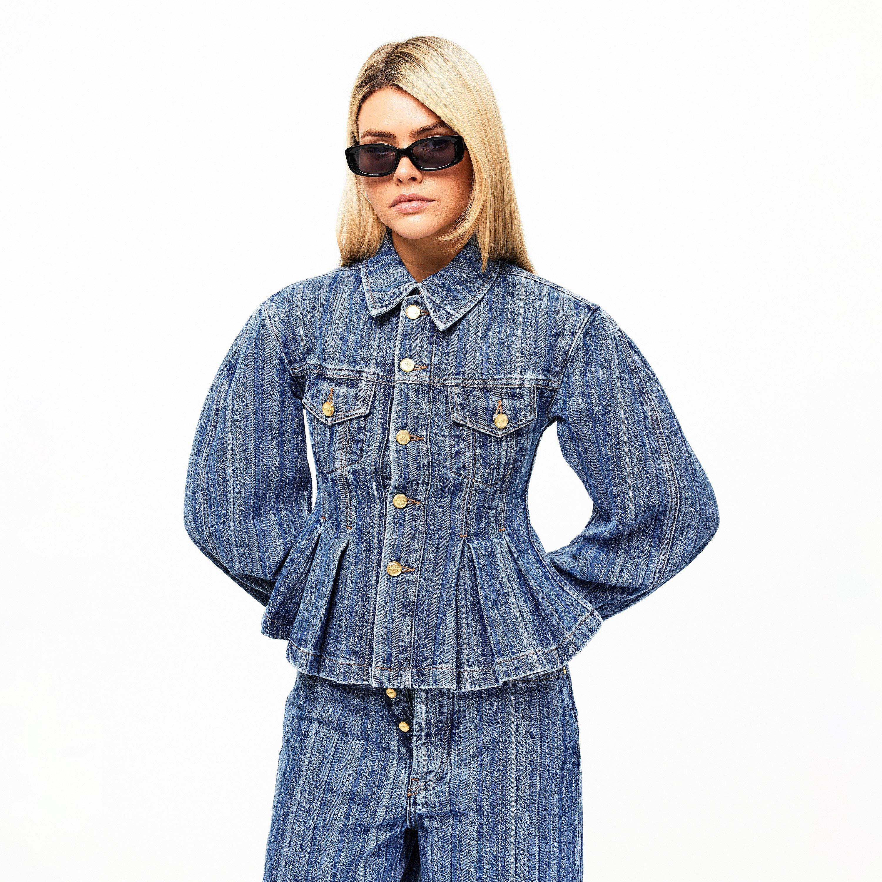 Mid Blue Stone - Ganni - Women's Denim Fit Jacket - 3