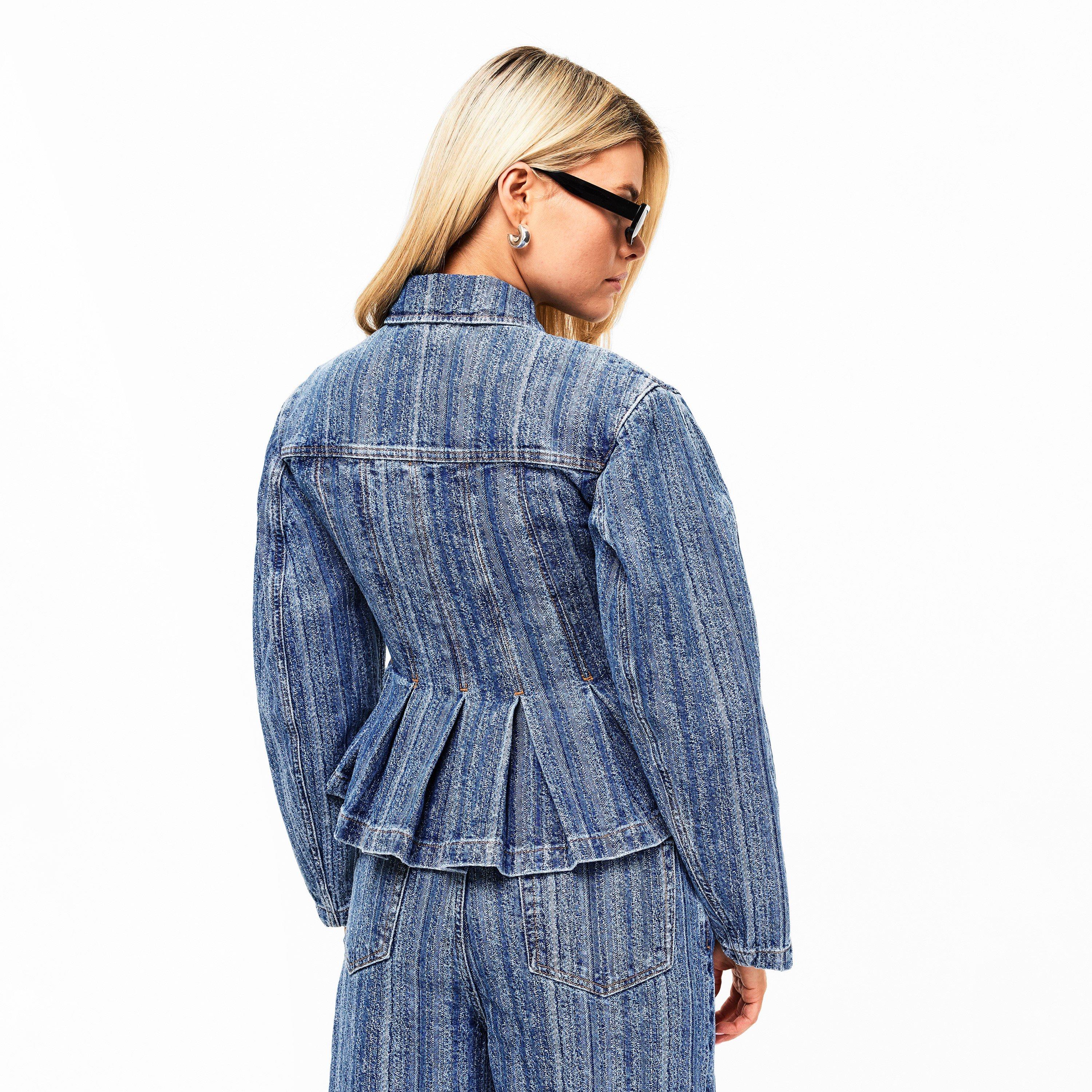 Mid Blue Stone - Ganni - Women's Denim Fit Jacket - 4