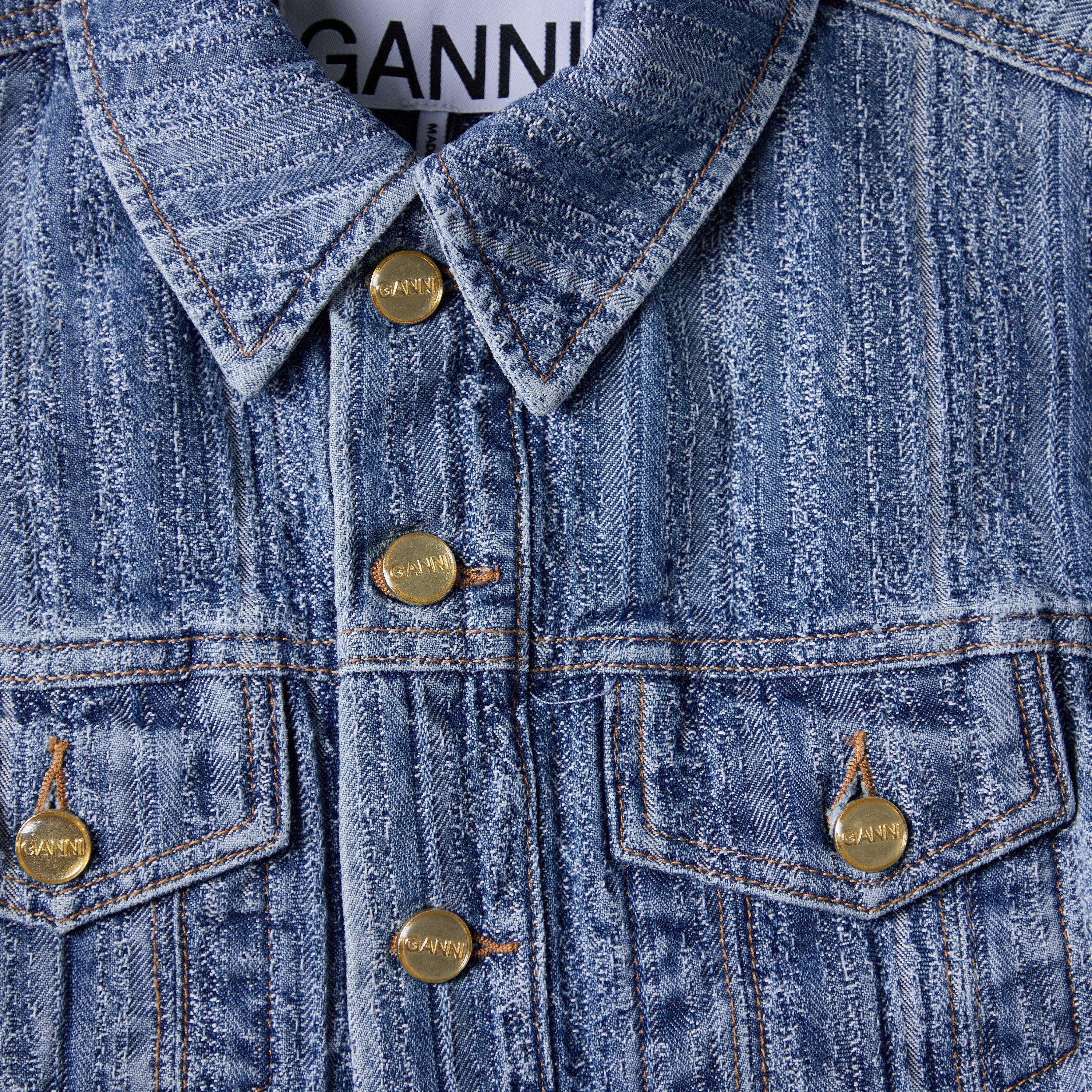 Mid Blue Stone - Ganni - Women's Denim Fit Jacket - 5