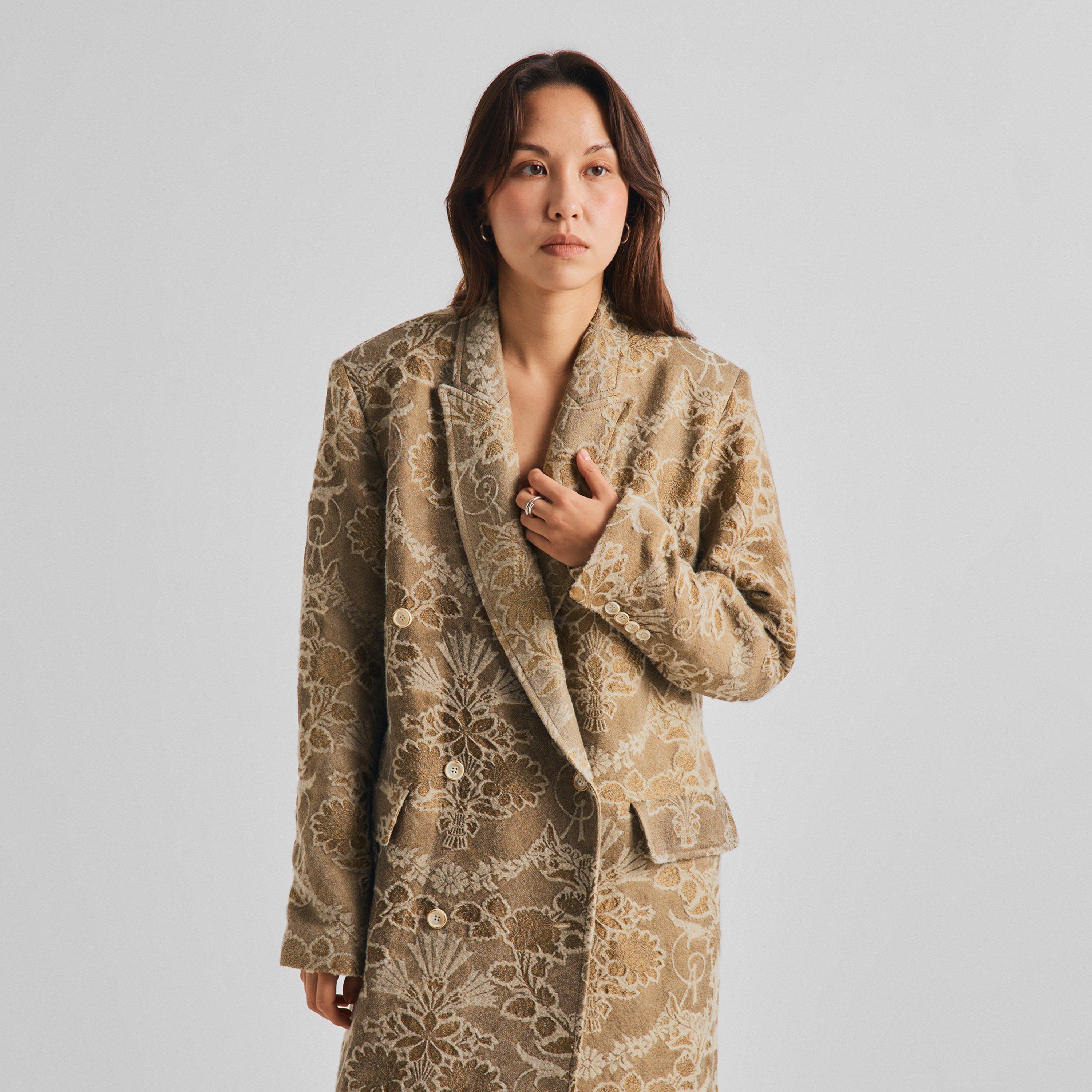 Tan - Uma Wang - Women's Camelot Wool Overcoat - 3