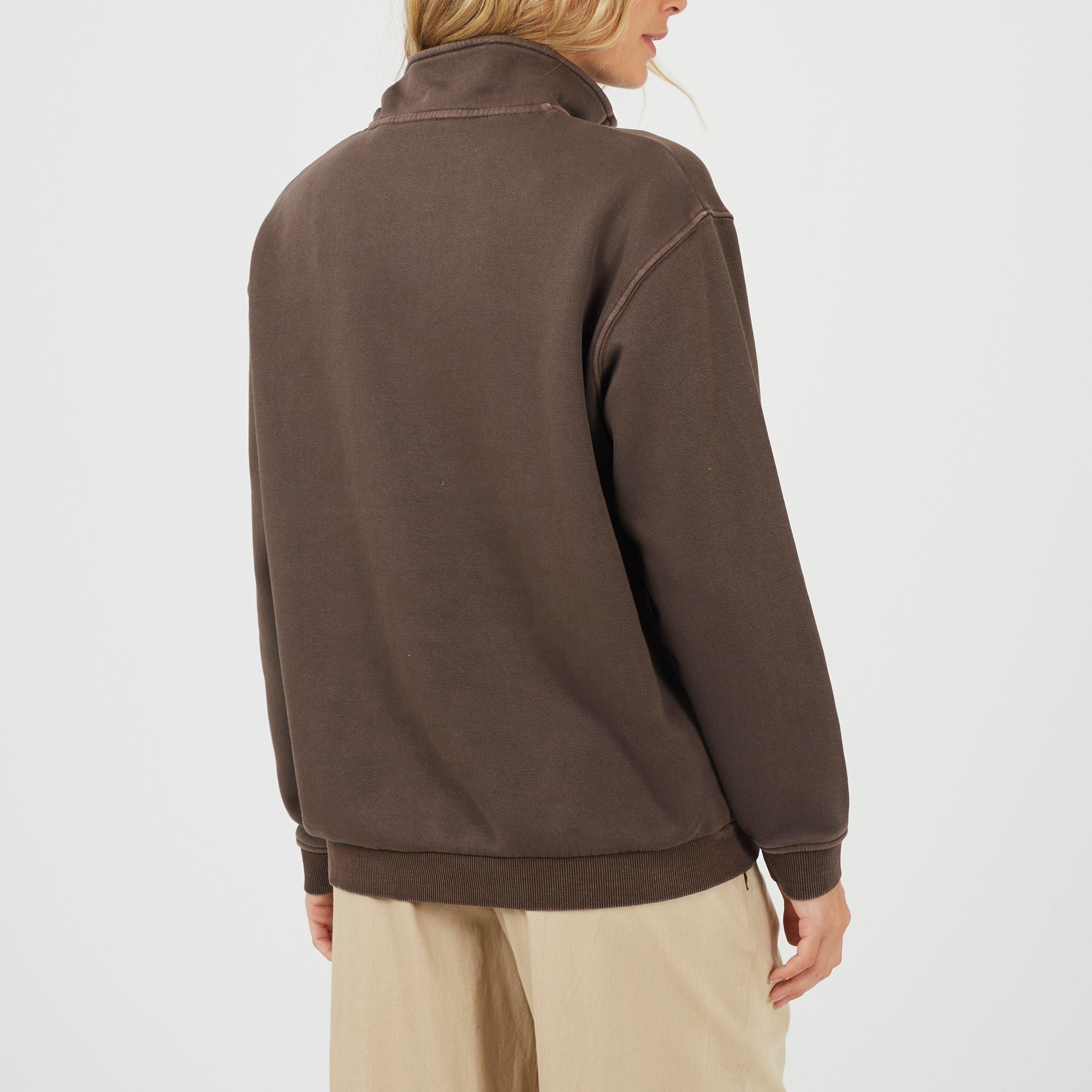 Braun - Brave Soul - BS Womens Funnel Neck Quarter Zip Sweatshirt with Pocket - 2