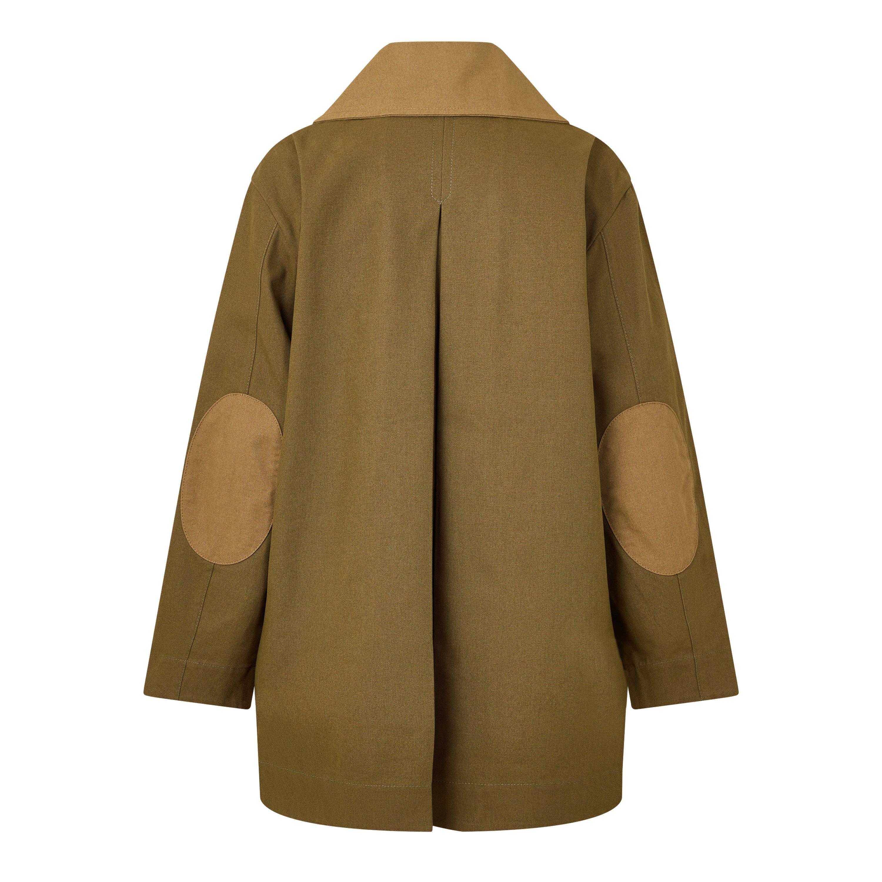 Militaryr Olive - Ganni - Women's Workwear Canvas Barn Jacket - 2