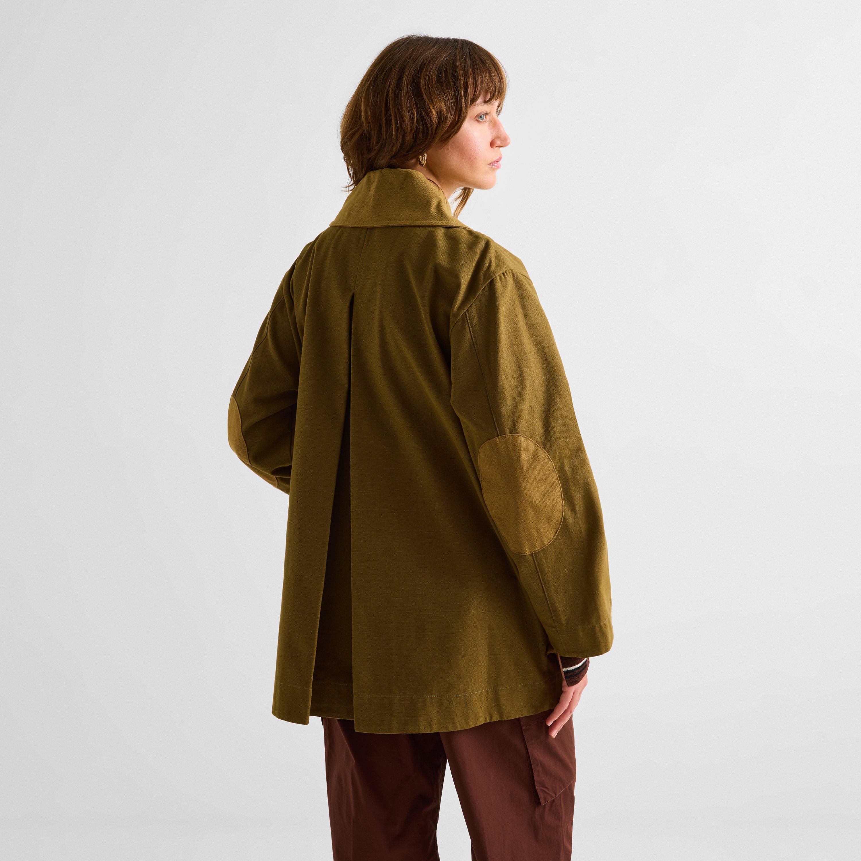 Militaryr Olive - Ganni - Women's Workwear Canvas Barn Jacket - 4