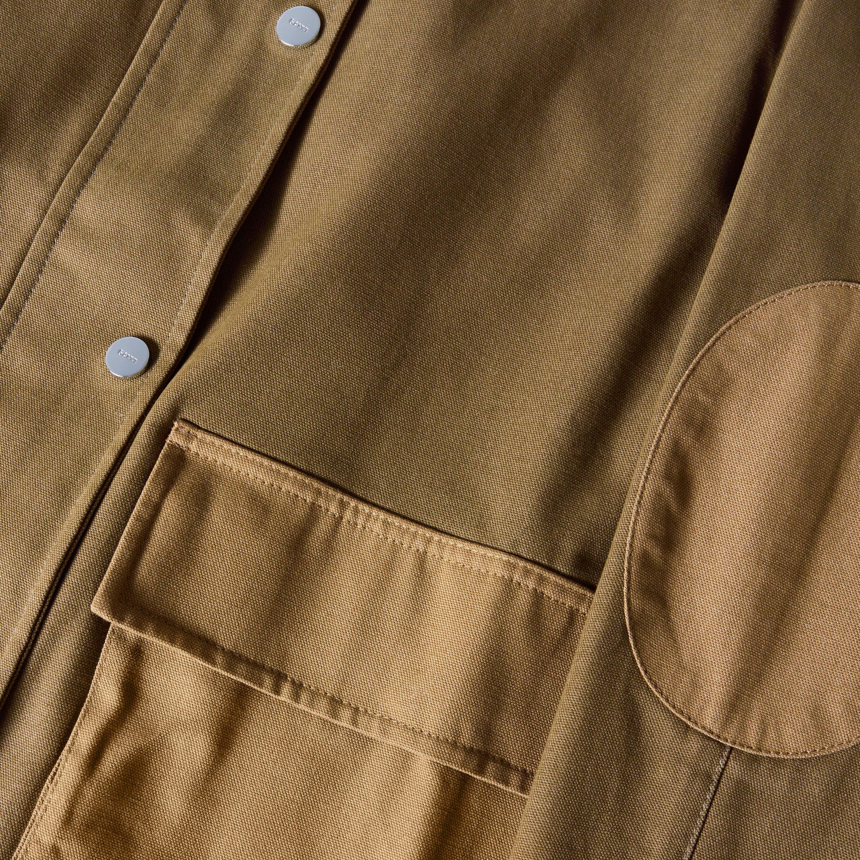 Militaryr Olive - Ganni - Women's Workwear Canvas Barn Jacket - 3