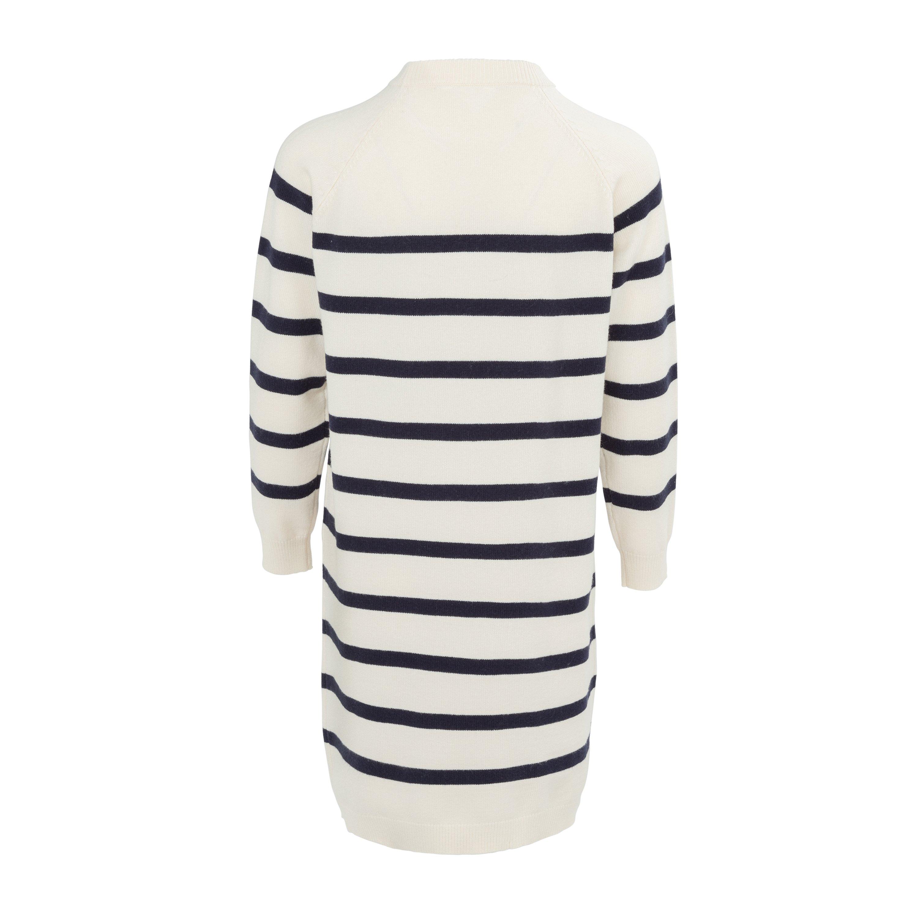 Negro/Blanco - Miso - Mock Neck Long Sleeve Knitted Jumper Dress - 2