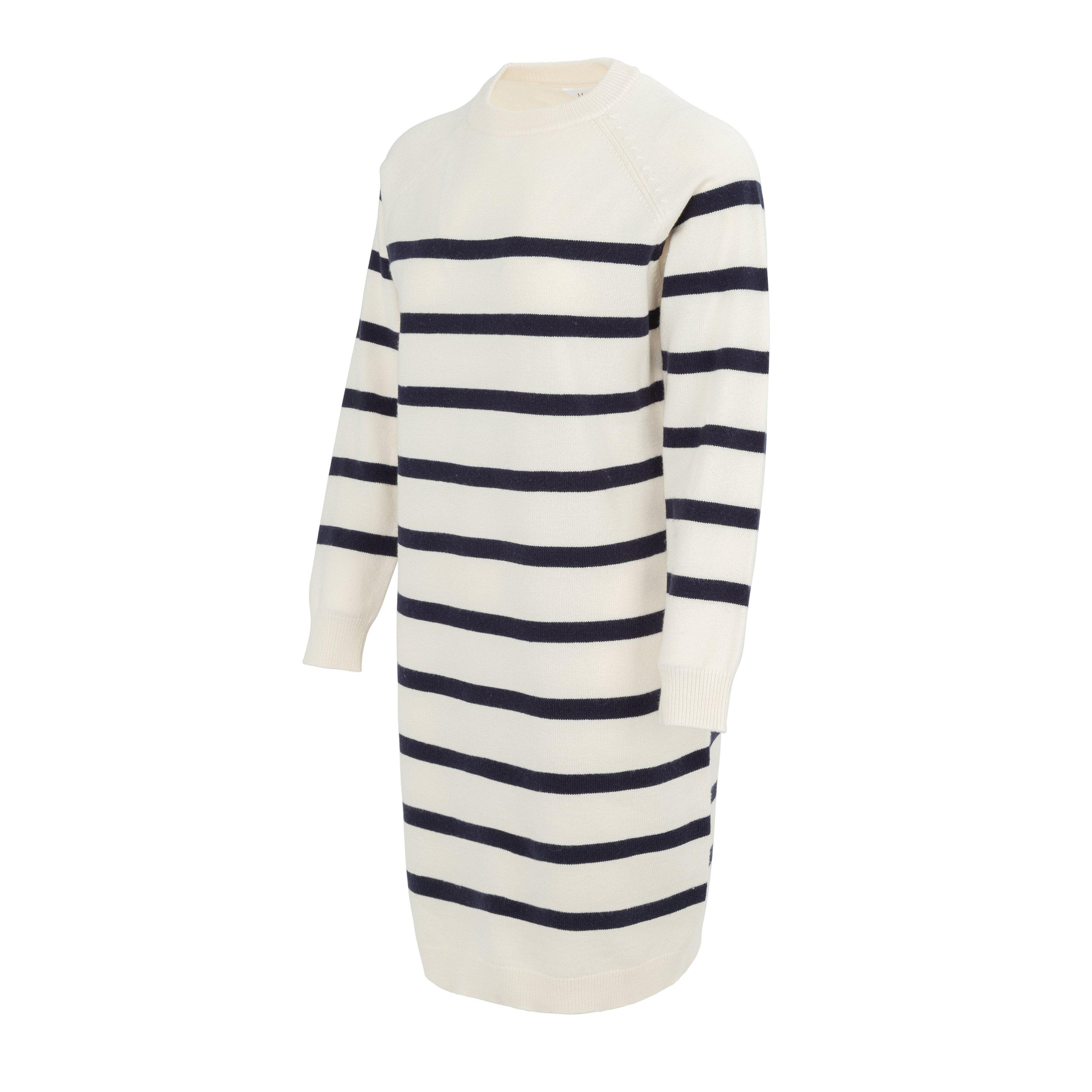 Negro/Blanco - Miso - Mock Neck Long Sleeve Knitted Jumper Dress - 3