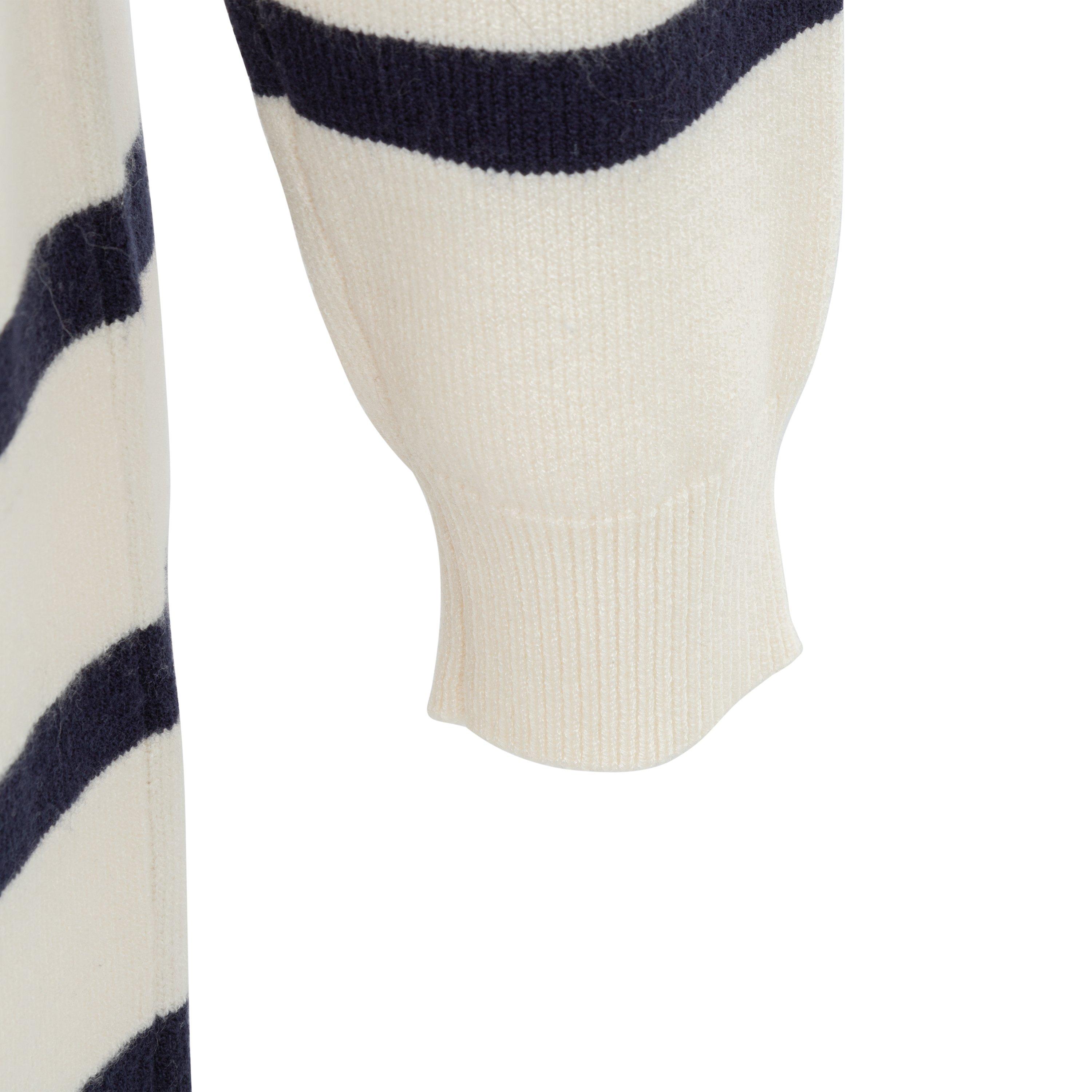 Negro/Blanco - Miso - Mock Neck Long Sleeve Knitted Jumper Dress - 4