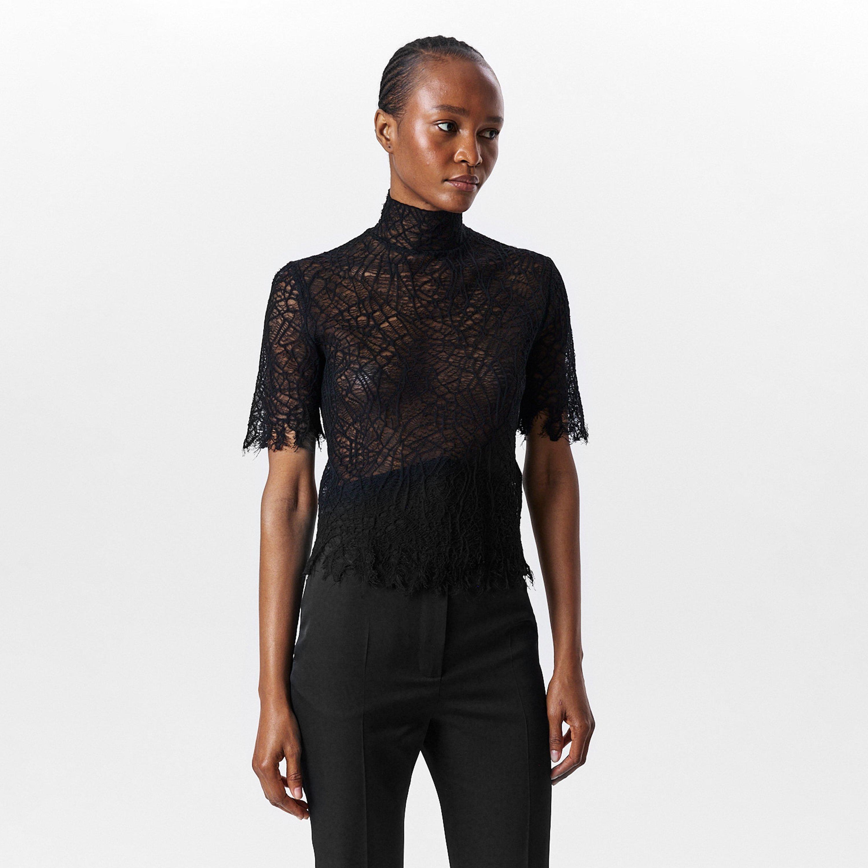 Black - Alexander McQueen - Women's Alex Spider Lace Knitted Top - 3
