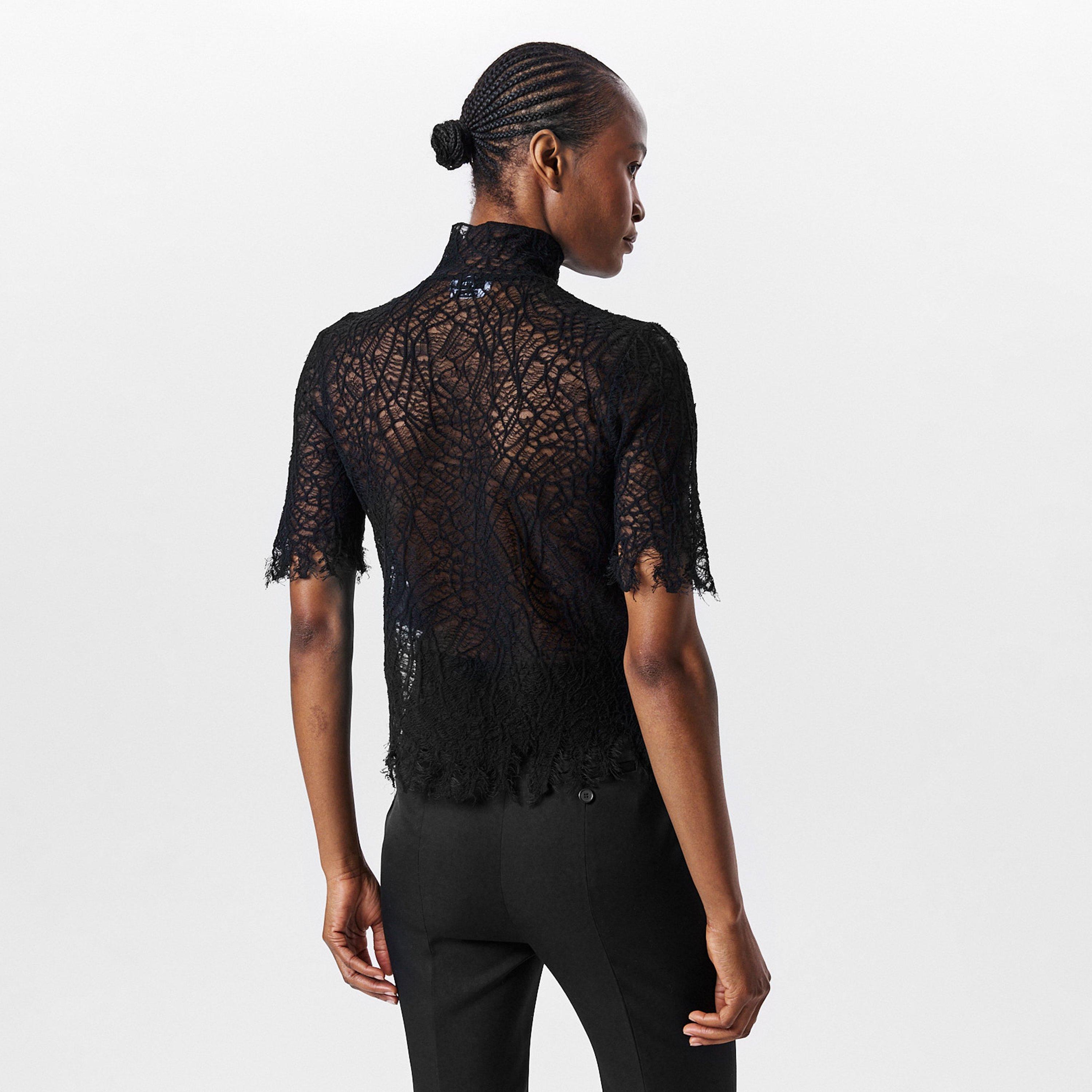 Black - Alexander McQueen - Women's Alex Spider Lace Knitted Top - 4