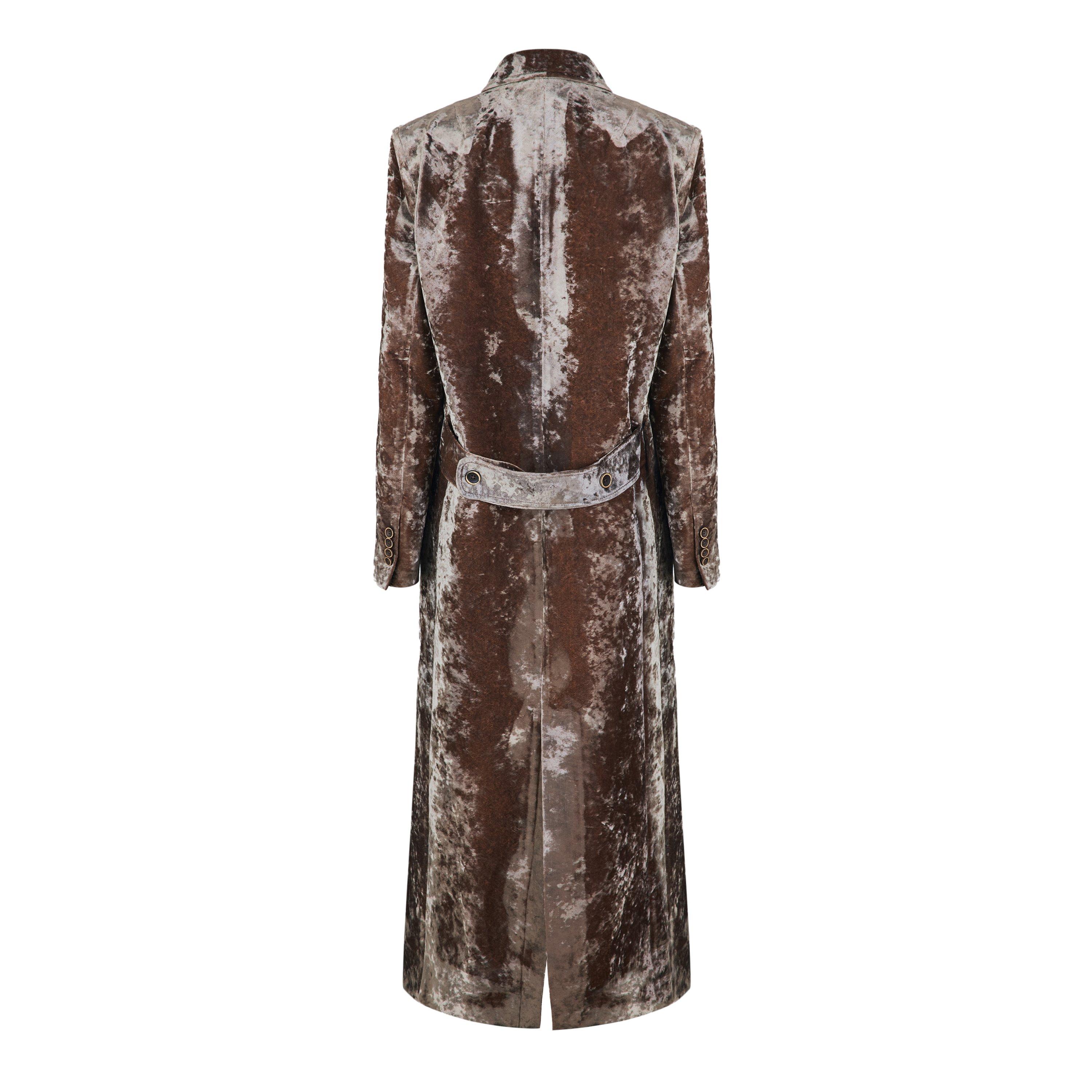 Dark Rose - Uma Wang - Women's Camelot Velvet Overcoat - 2