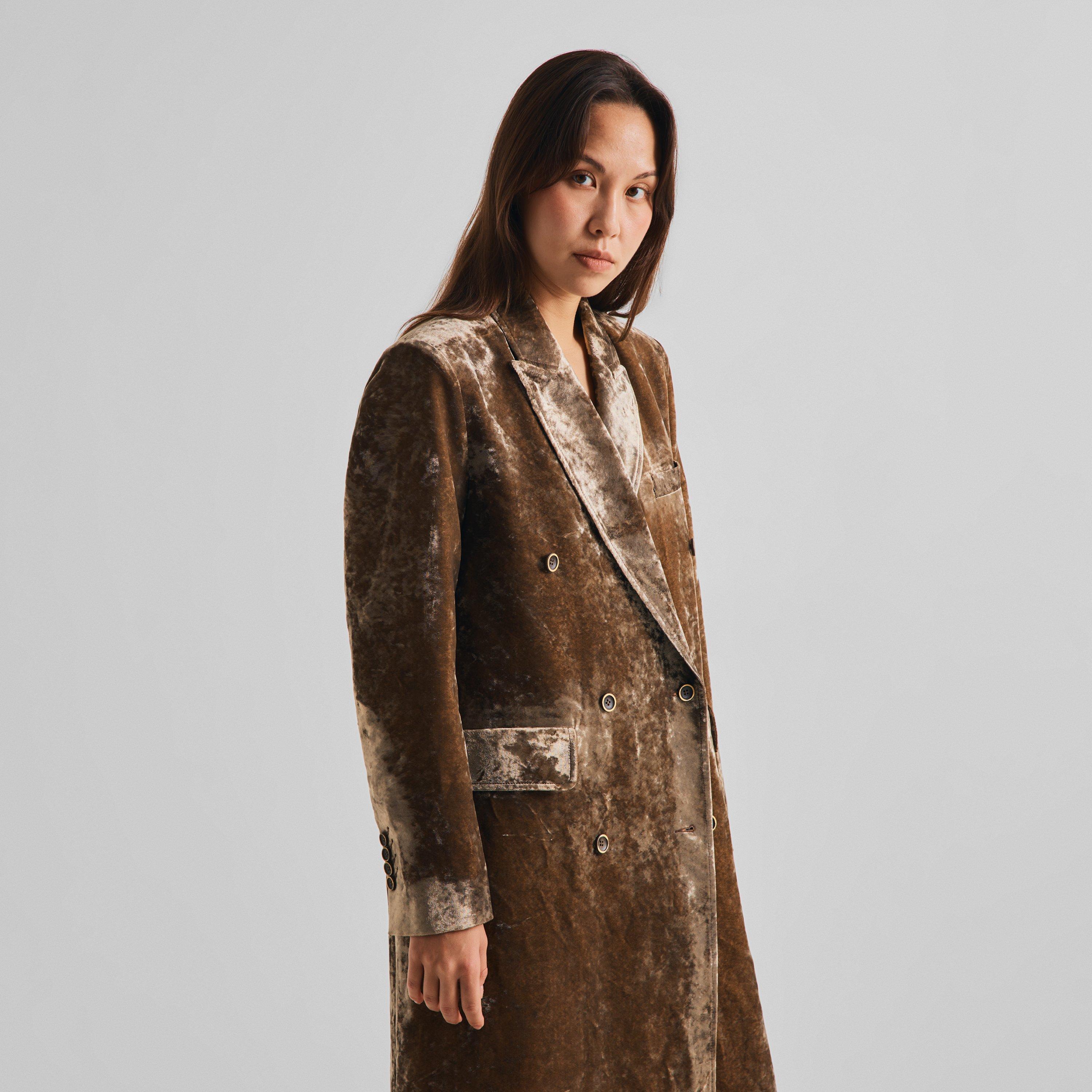 Dark Rose - Uma Wang - Women's Camelot Velvet Overcoat - 3