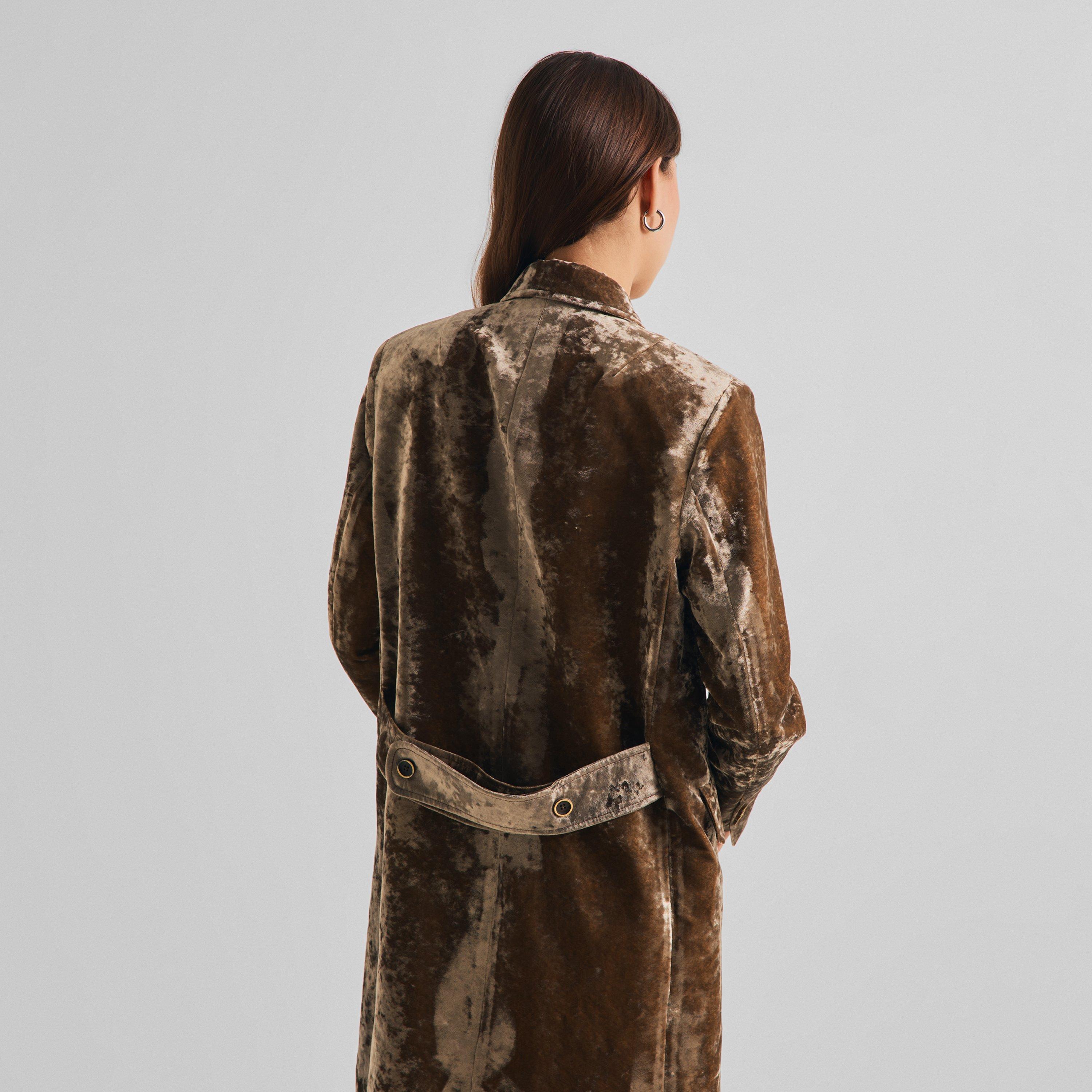 Dark Rose - Uma Wang - Women's Camelot Velvet Overcoat - 4