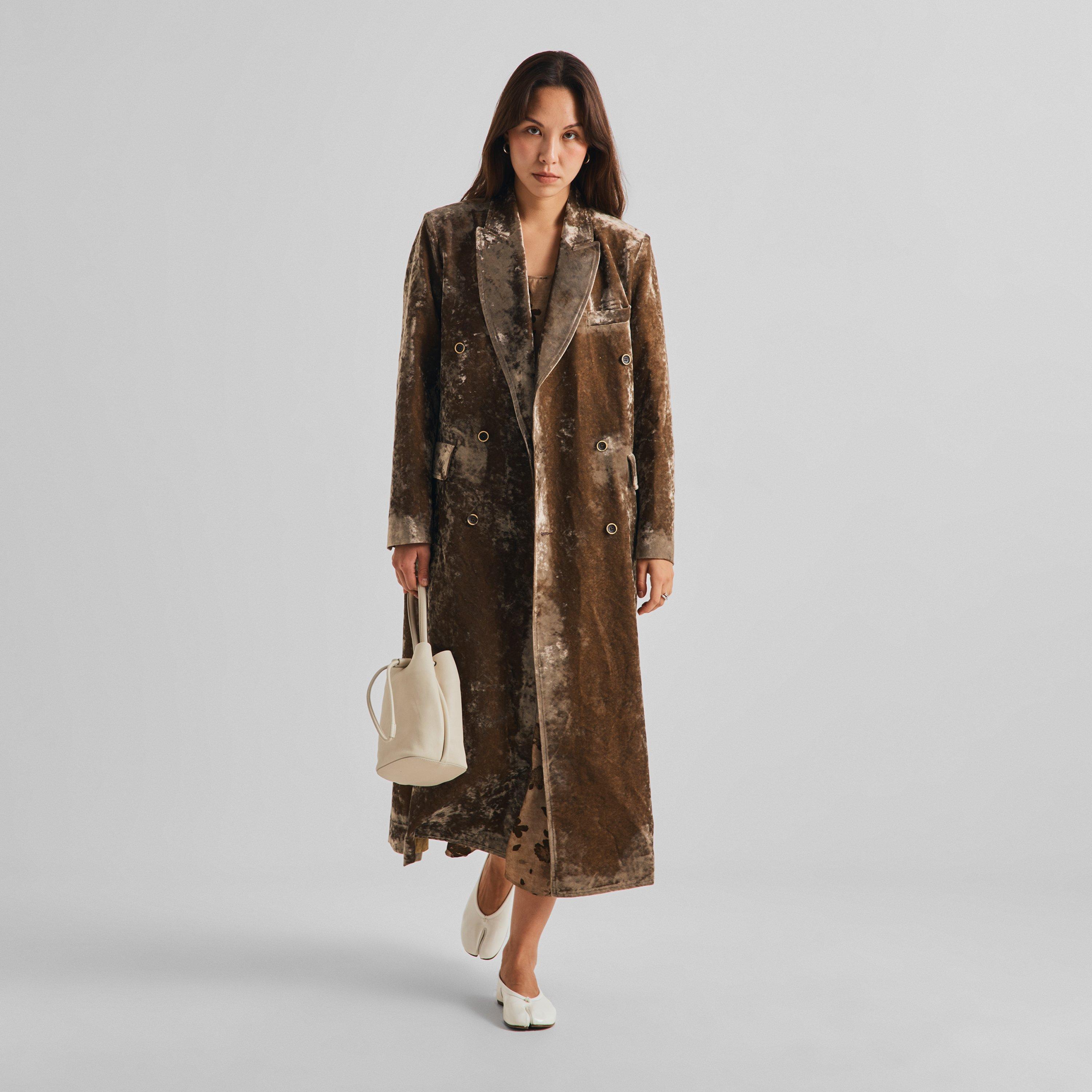 Dark Rose - Uma Wang - Women's Camelot Velvet Overcoat - 6