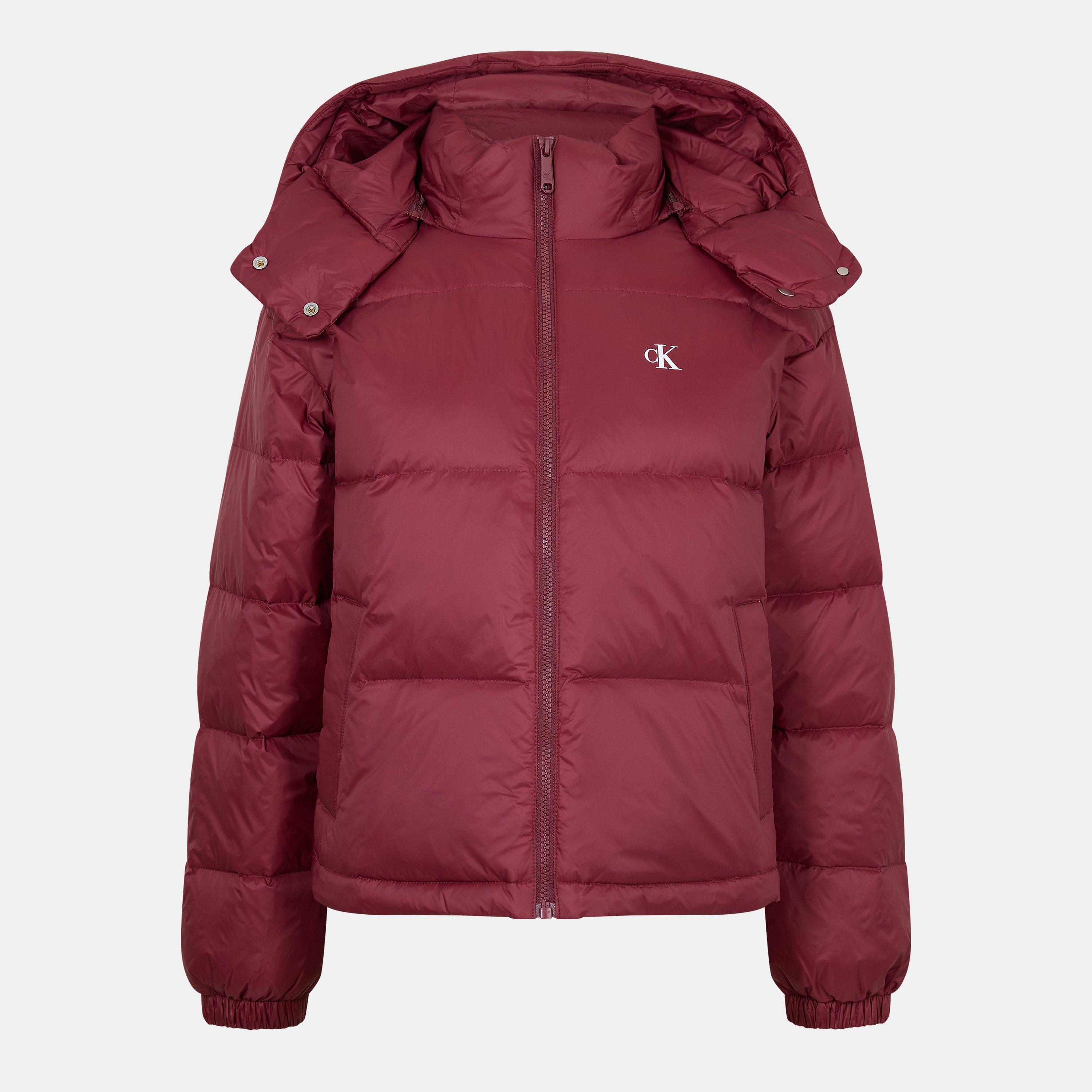 Calvin Klein Jeans Women's Ckj Esl Mid Puff Short Puffer Jacket - Tawny Port - 8 (XS)